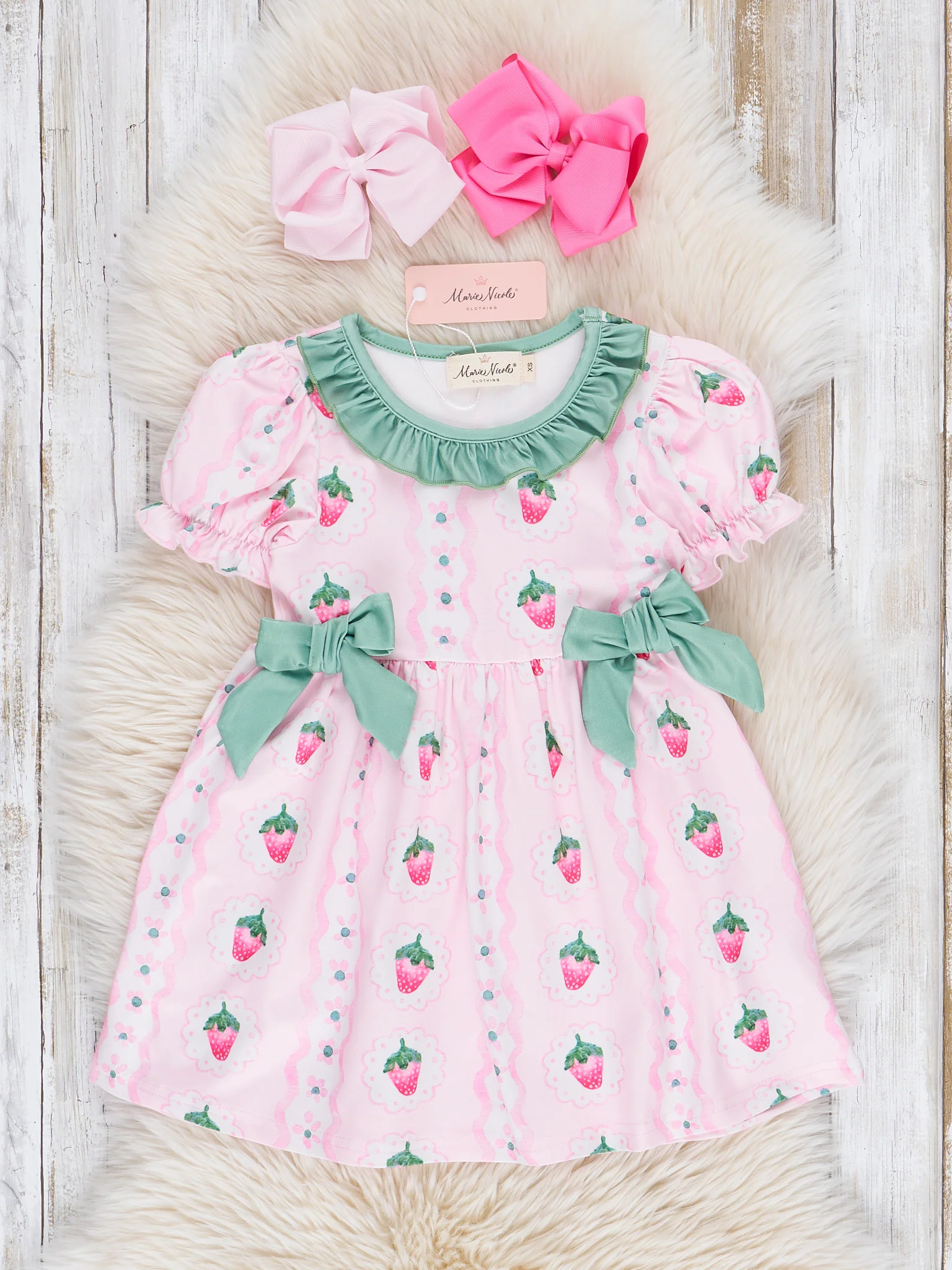 Strawberry Party Ruffle Dress