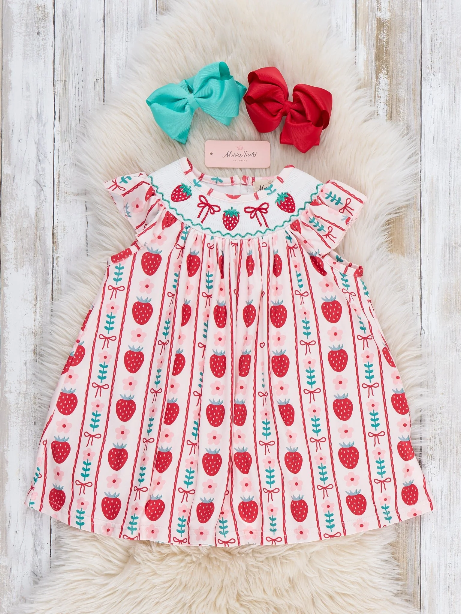 Strawberry Rows Smocked Dress - Image 2
