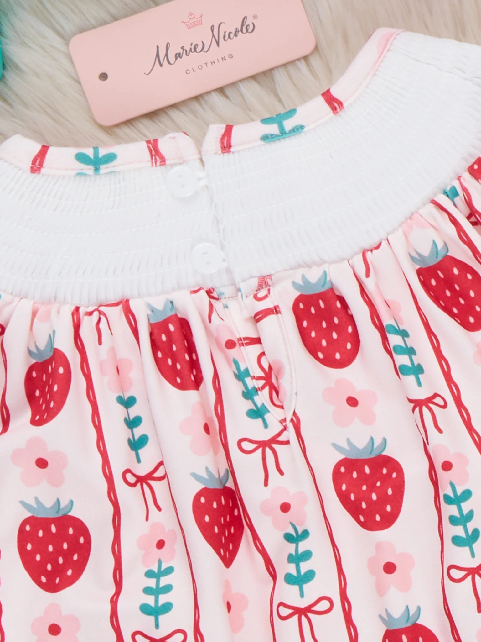 Strawberry Rows Smocked Dress - Image 4
