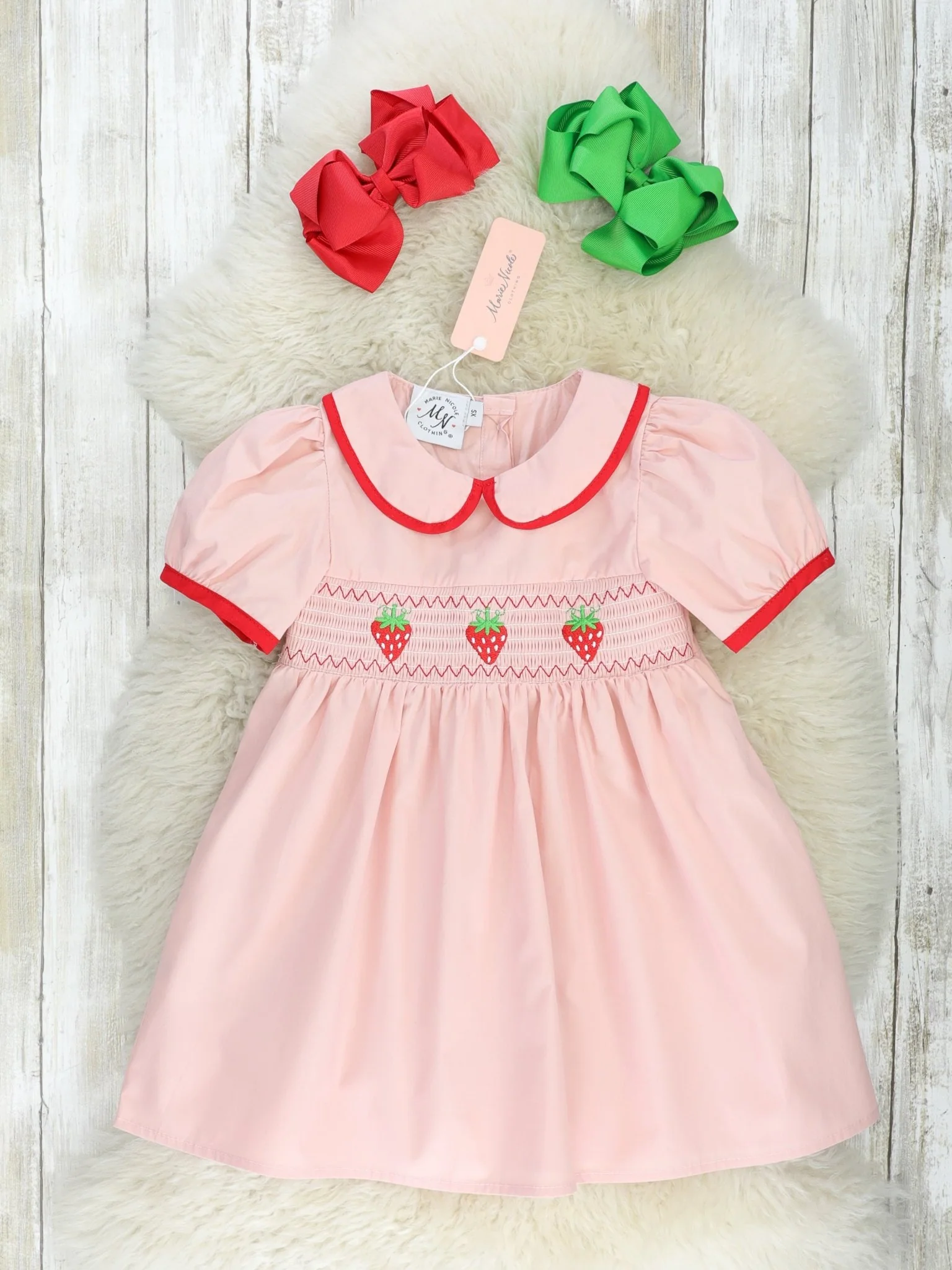 Strawberry Smocked Vintage Dress