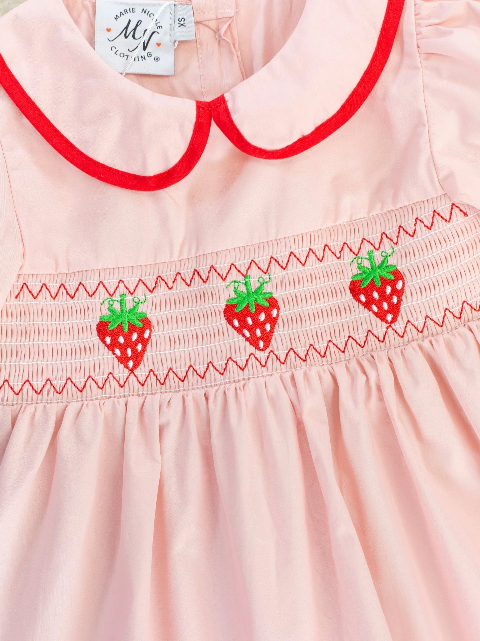 Strawberry Smocked Vintage Dress - Image 2
