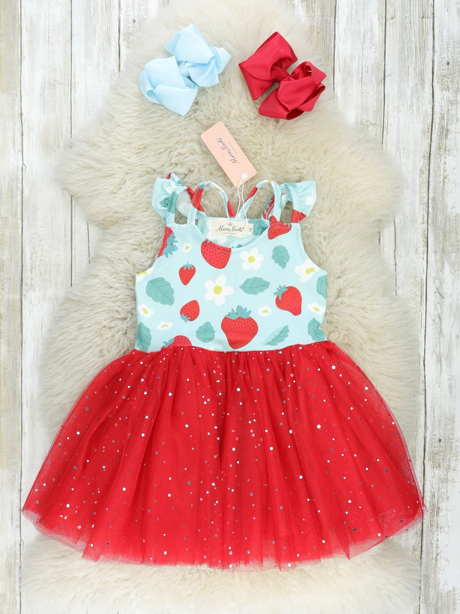 Strawberry Tulle Tank Dress