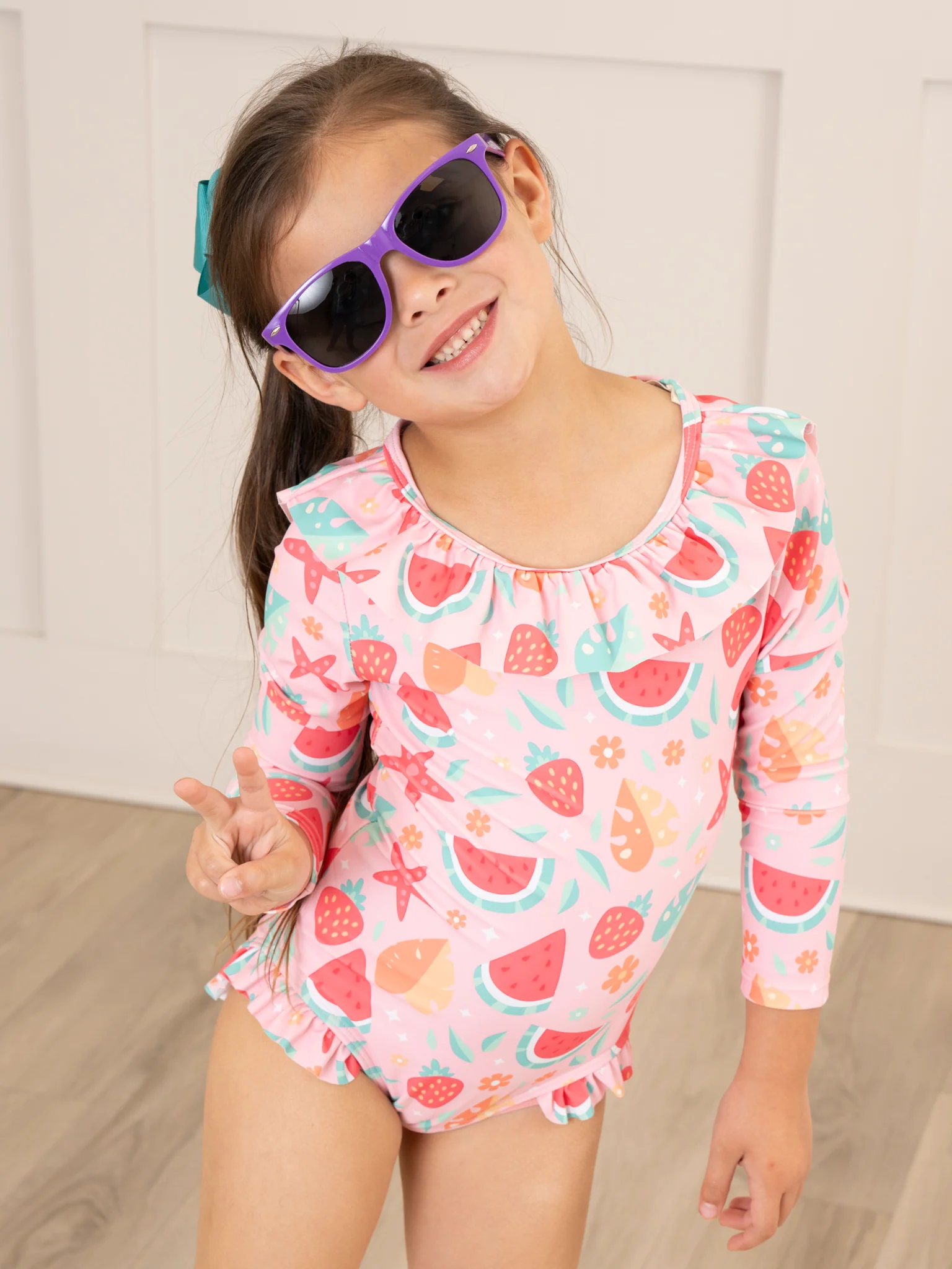 Strawberry Watermelon Ruffle Swimsuit - Image 5