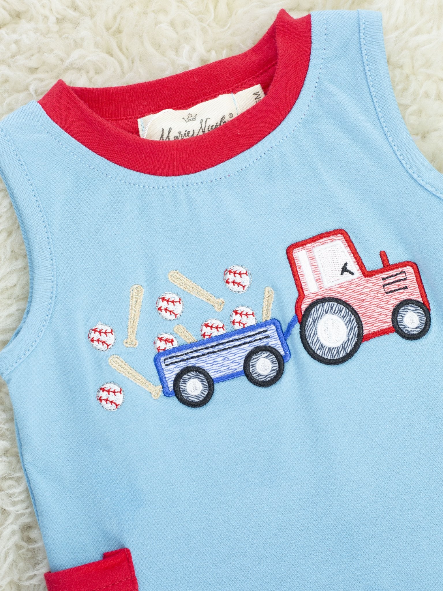 Striped Baseball Truck Romper - Image 2