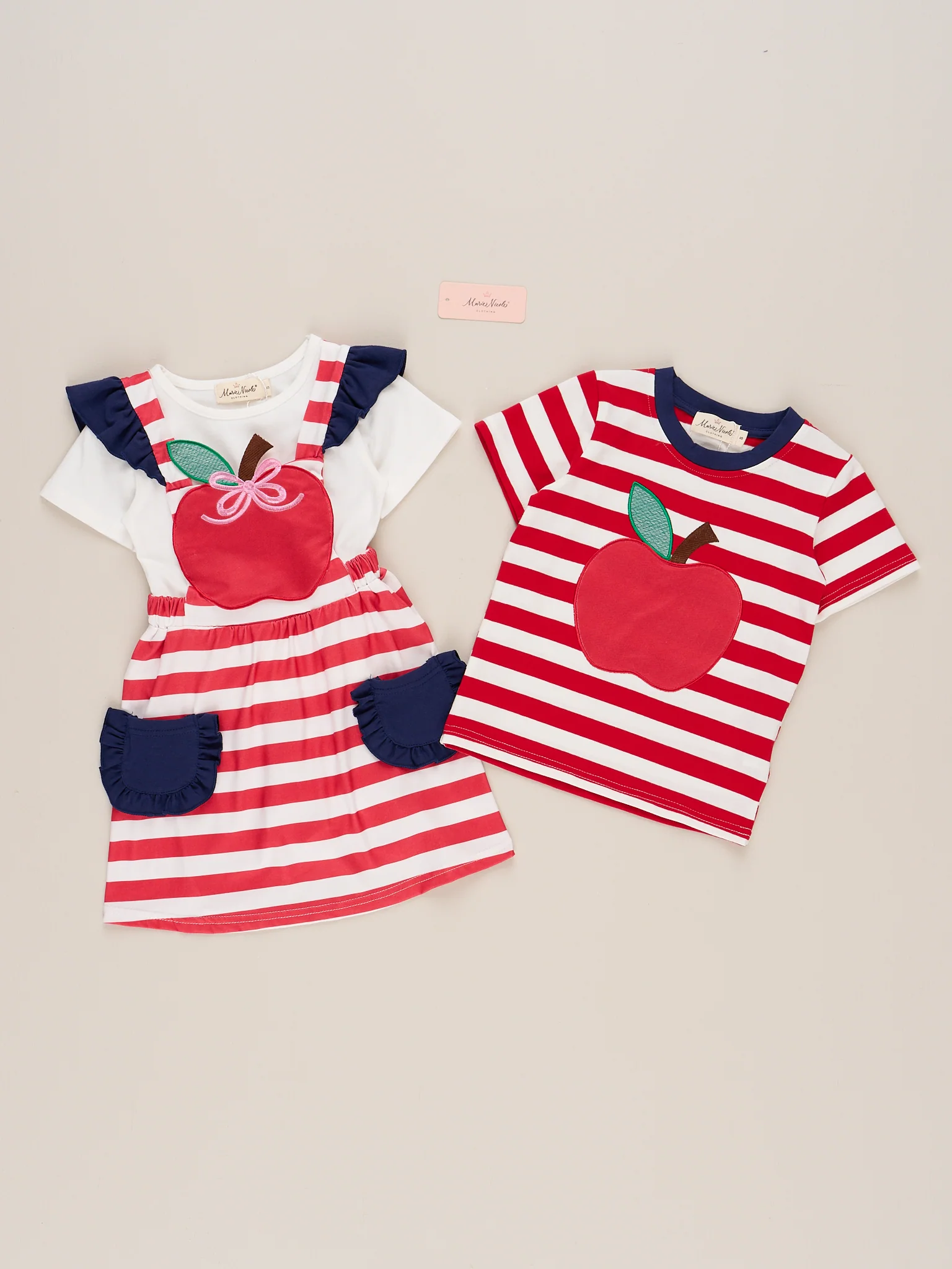 Striped Embroidered Apple Shirt - Image 2