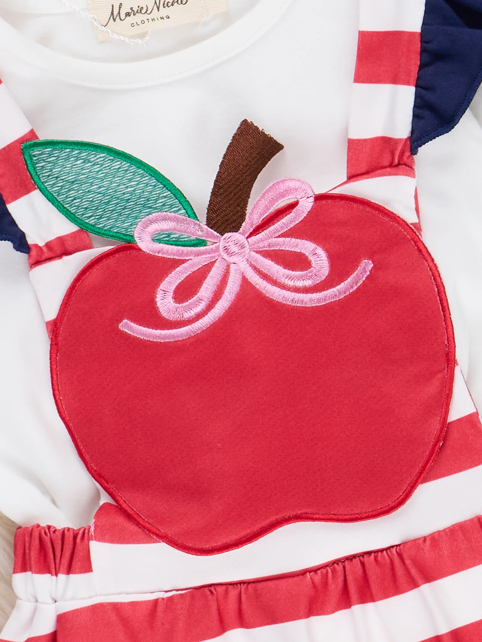 Striped Embroidered Apple Skirtall Outfit - Image 5