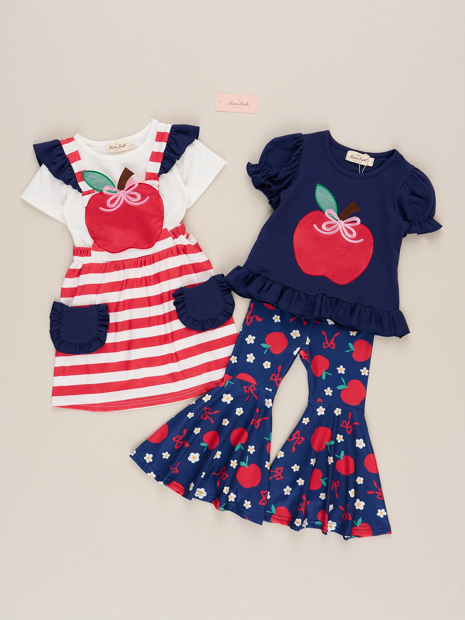 Striped Embroidered Apple Skirtall Outfit - Image 9
