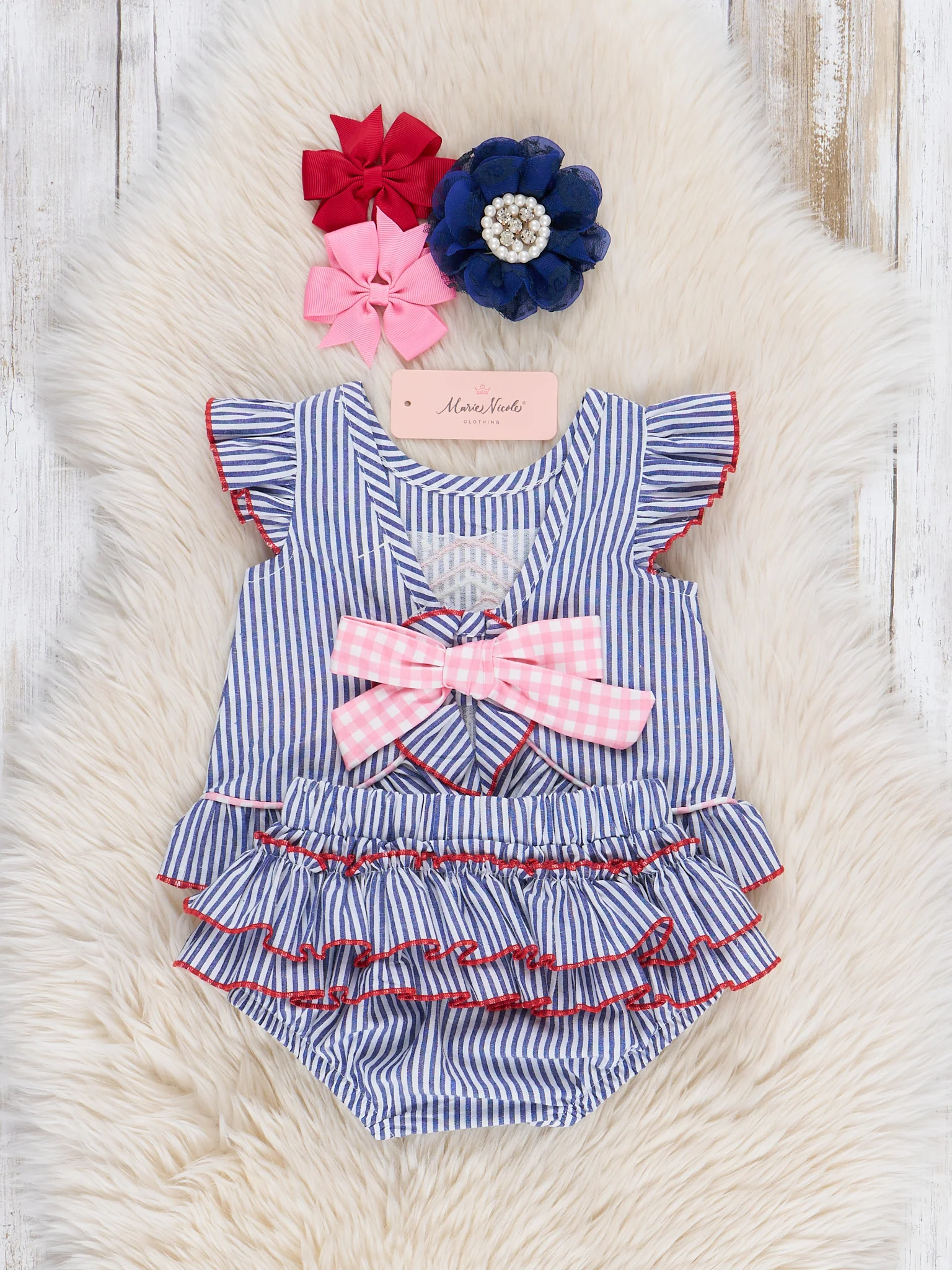Striped Embroidered Barn Bloomers Outfit - Image 4