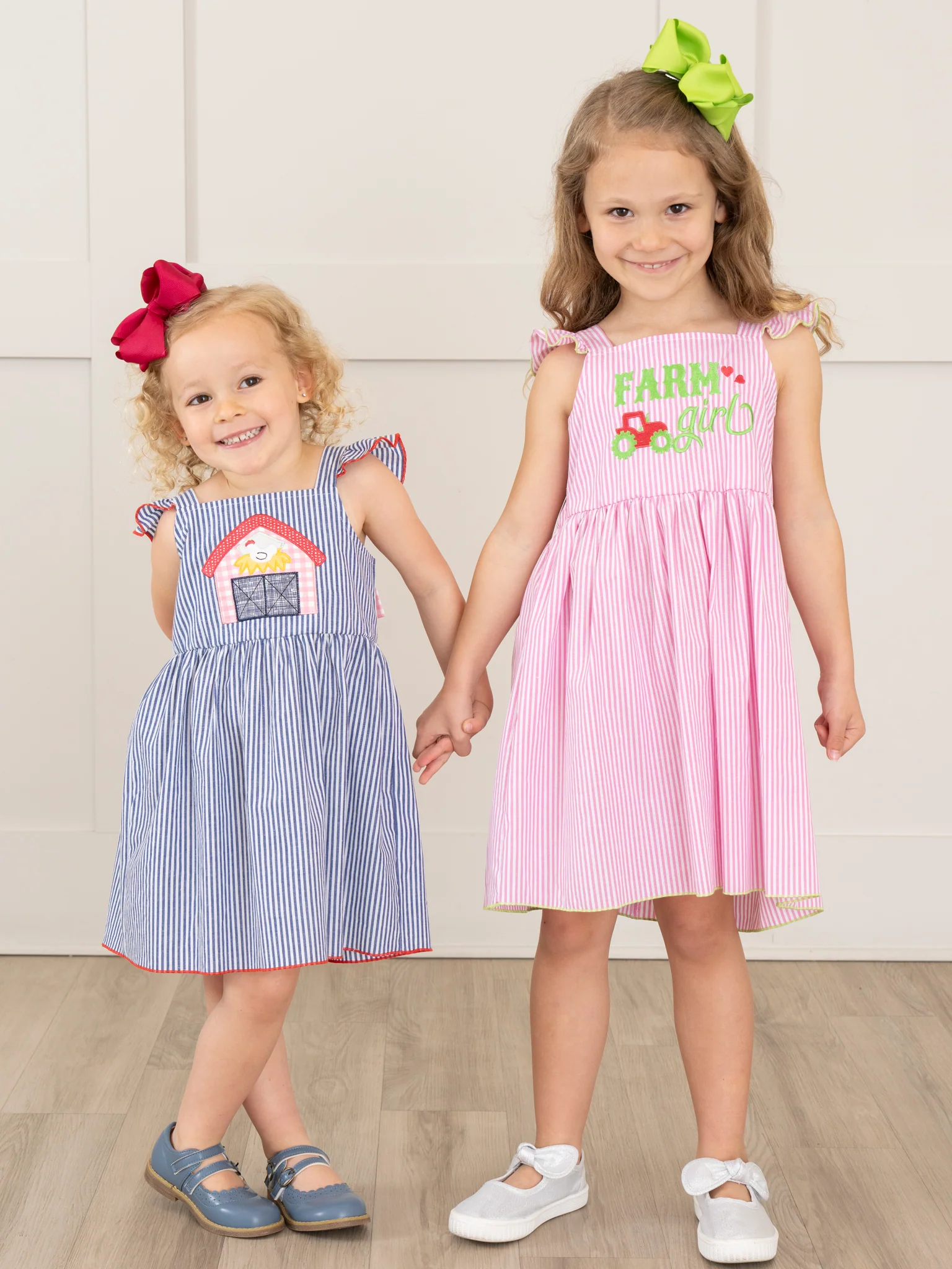 Striped Embroidered Barn Ruffle Dress - Image 5