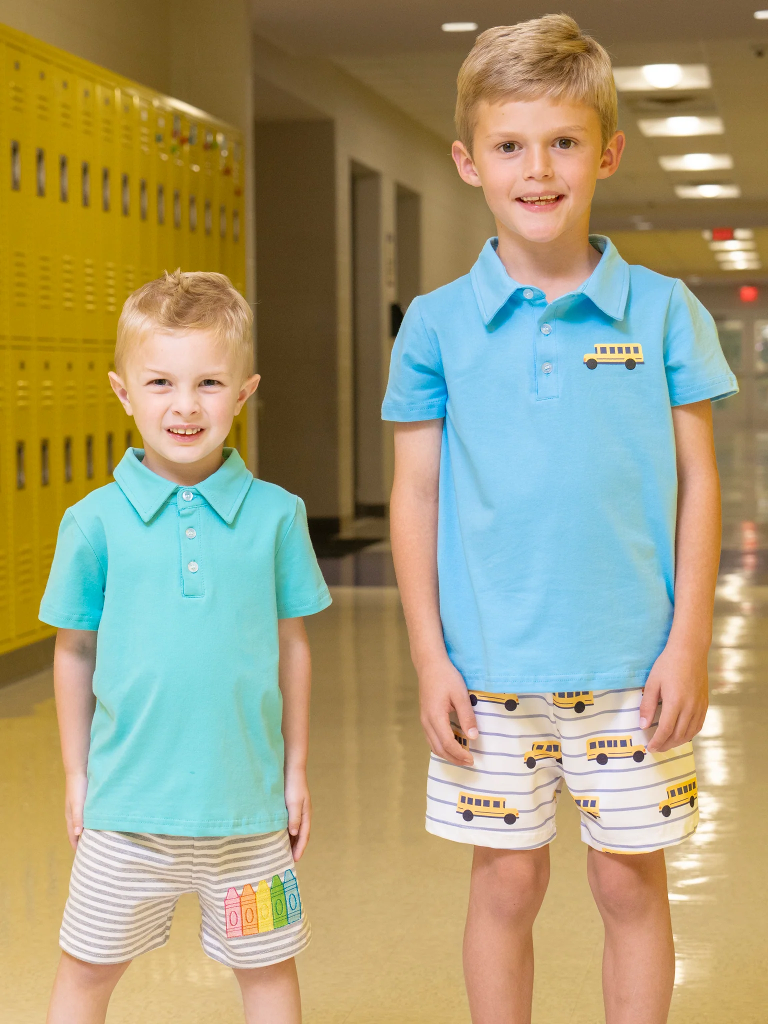 Striped Embroidered Crayons Polo Outfit - Image 4