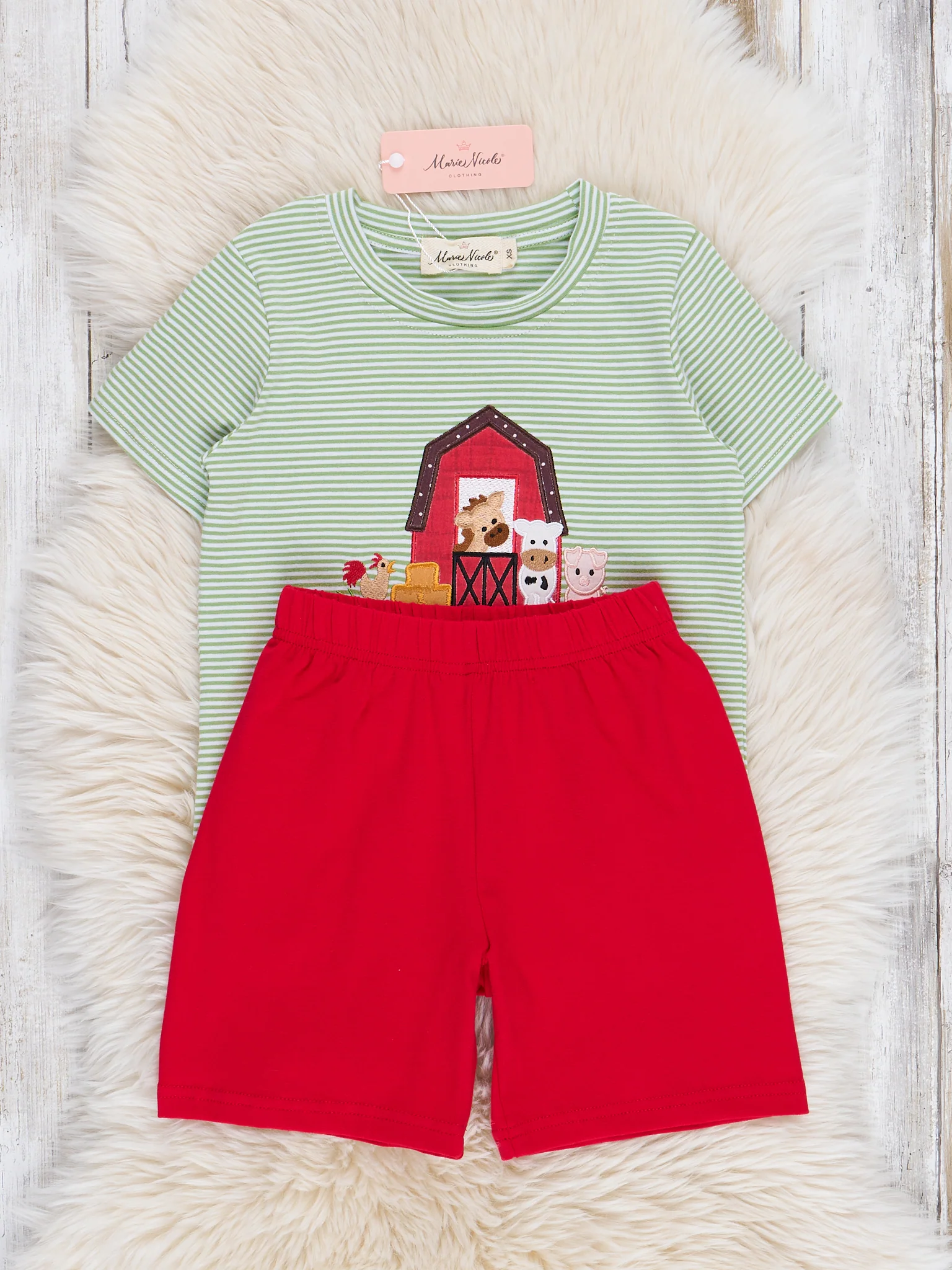 Striped Embroidered Farmhouse Cotton Outfit - Image 2