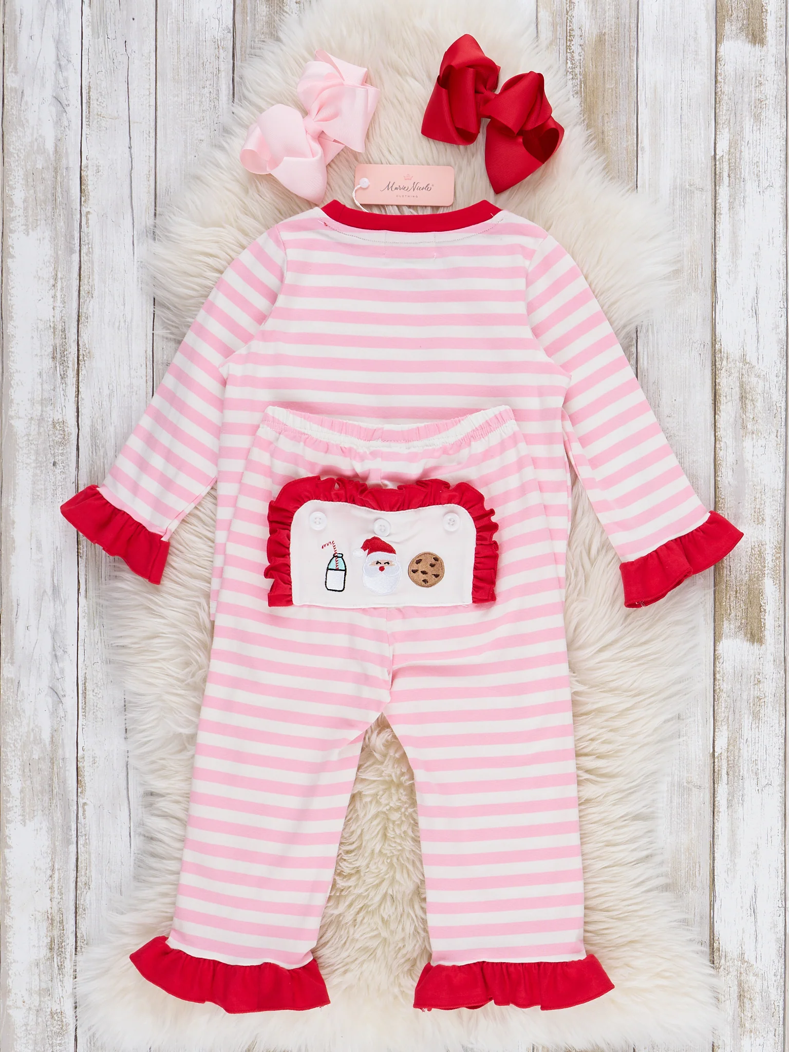 Santa Treat Time Embroidered Pajamas - Image 4