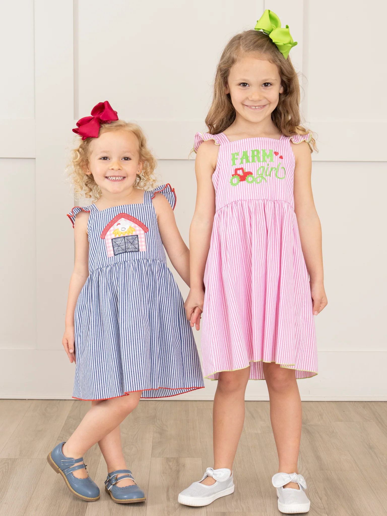 Striped Farm Girl Embroidered Ruffle Dress - Image 6