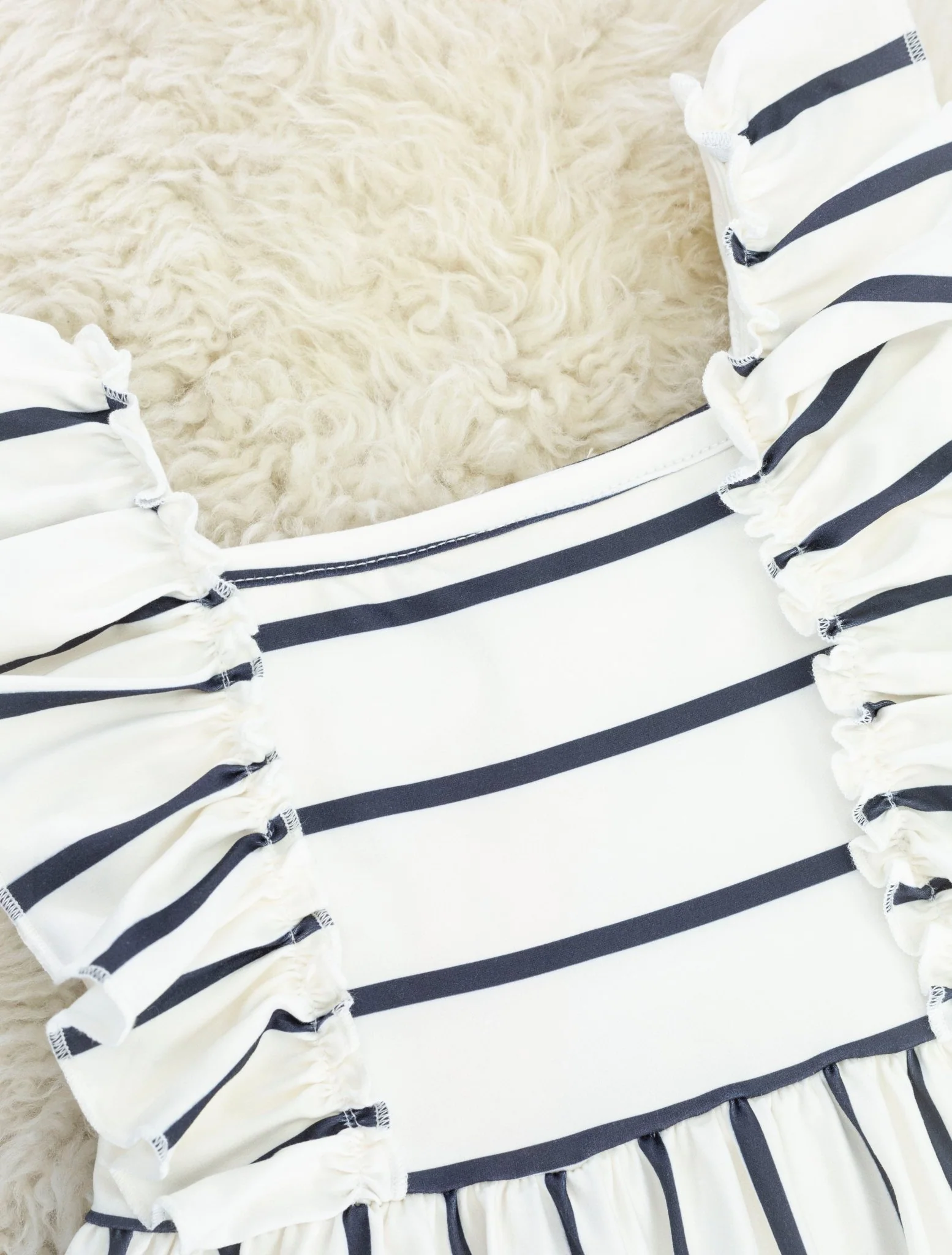 Striped Flutter Sleeve Dress - Image 2