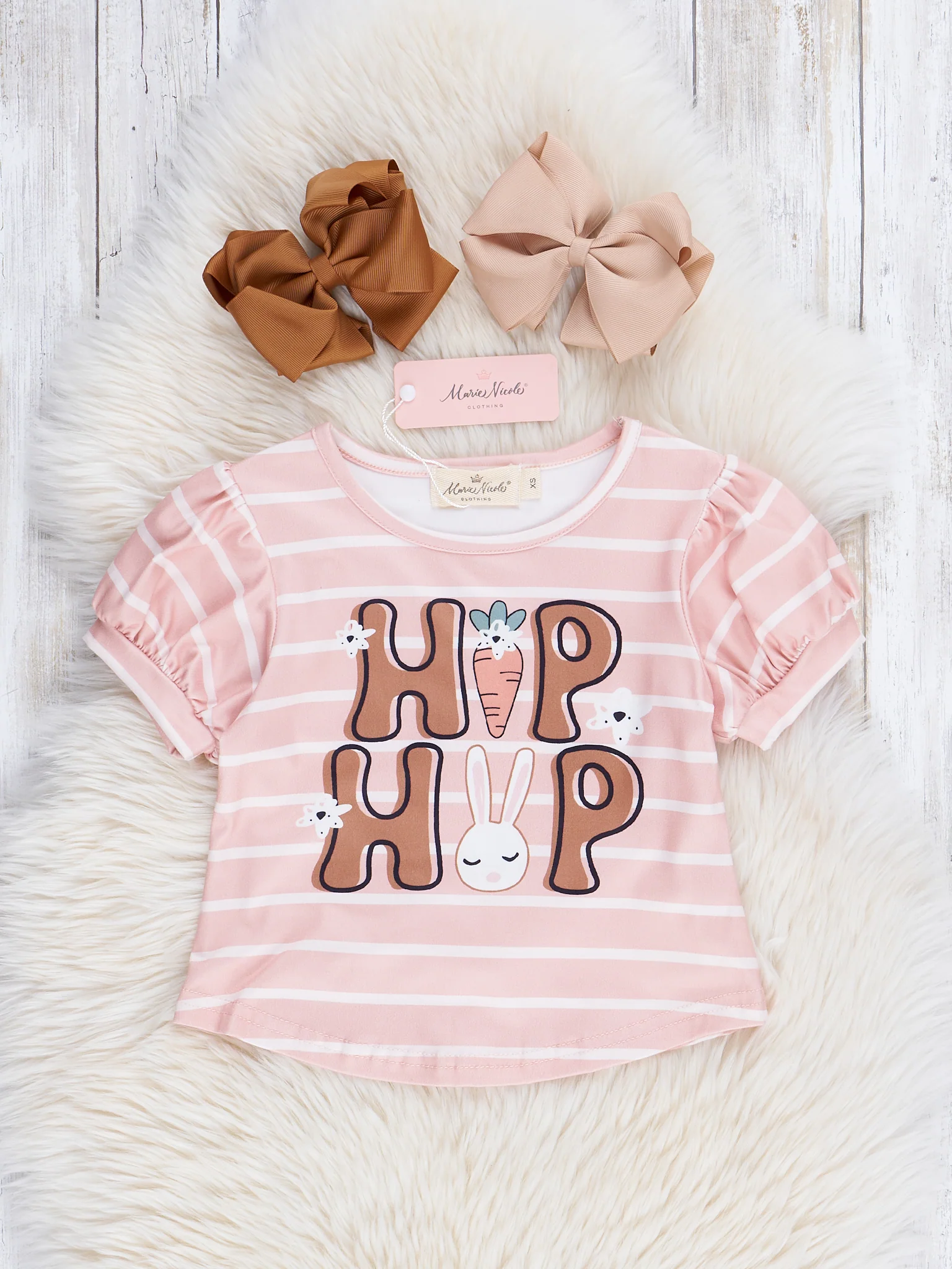 Striped "Hip Hop" Top & Bunny Skirt Outfit - Image 3