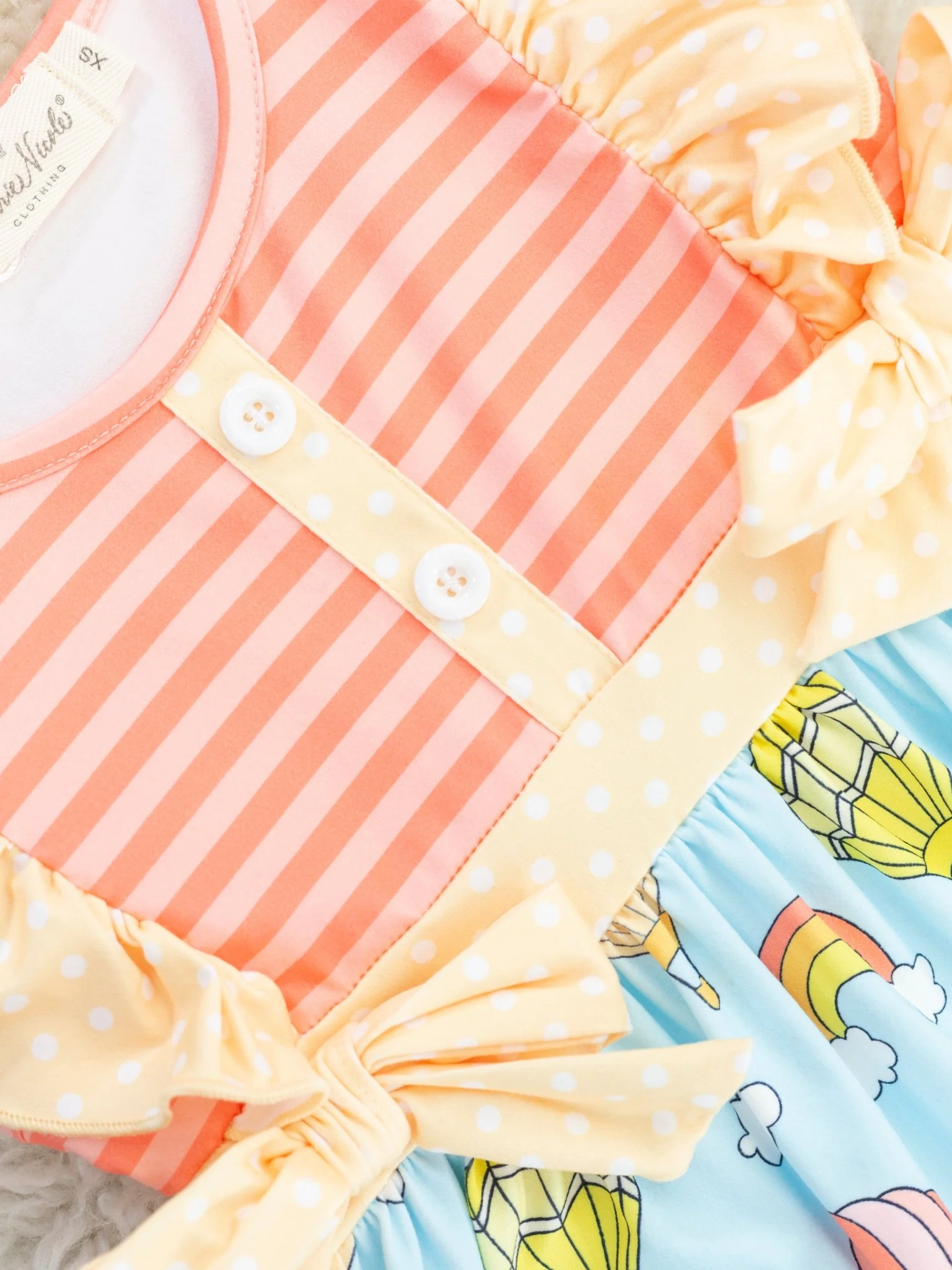 Striped Hot Air Balloon Ruffle Dress - Image 2
