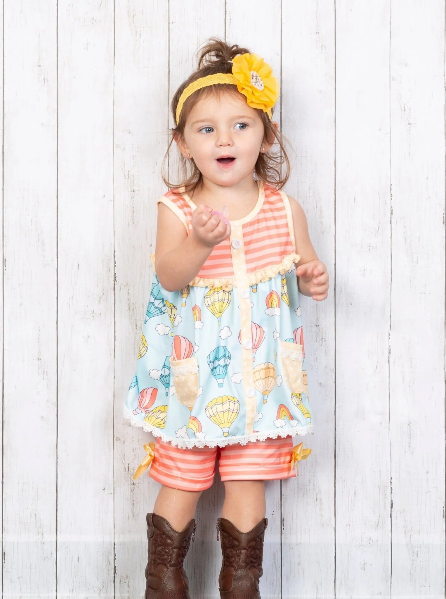Striped Hot Air Balloon Ruffle Outfit