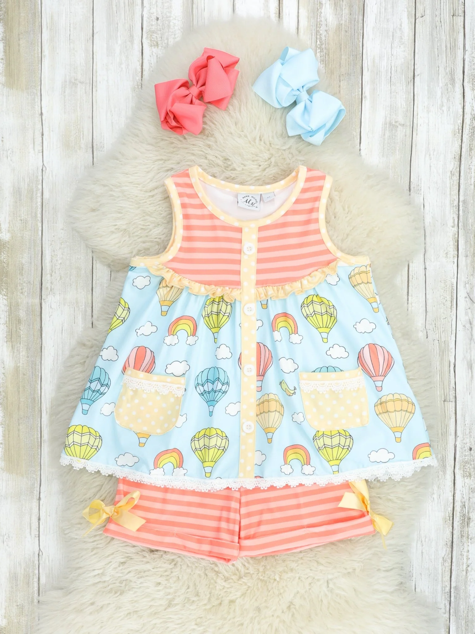 Striped Hot Air Balloon Ruffle Outfit - Image 2