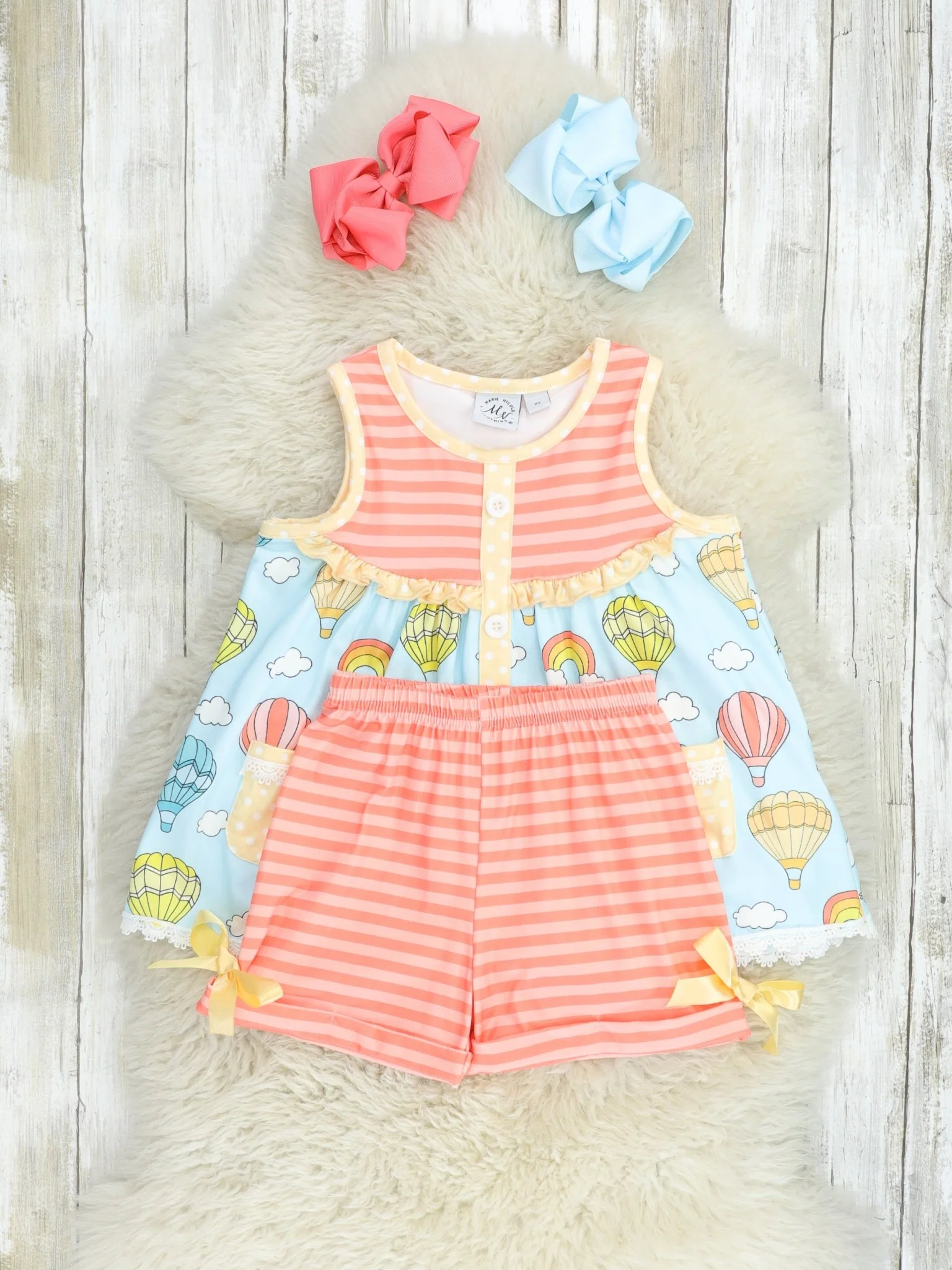 Striped Hot Air Balloon Ruffle Outfit - Image 3