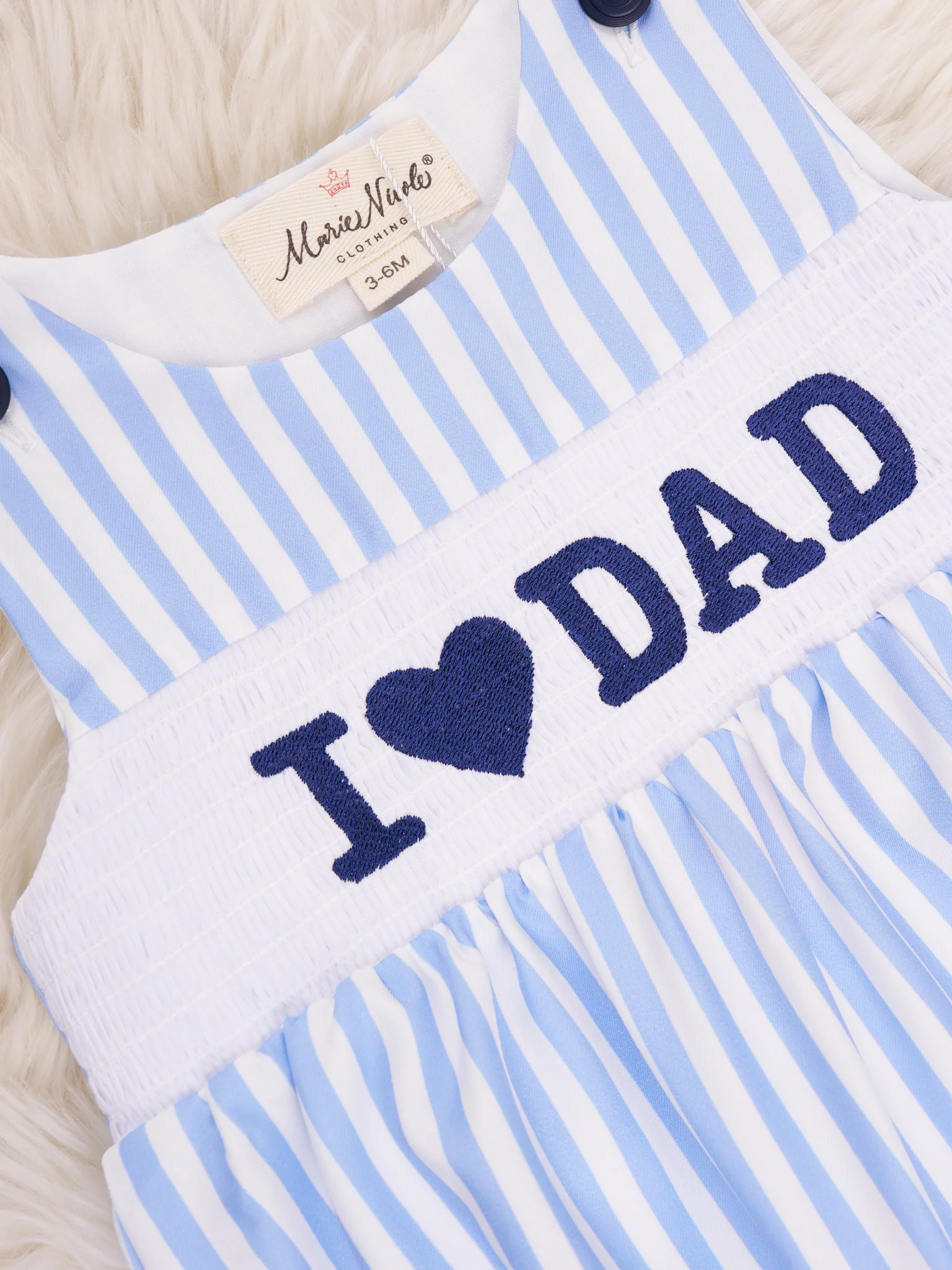 Striped "I Love Dad" Romper - Image 2