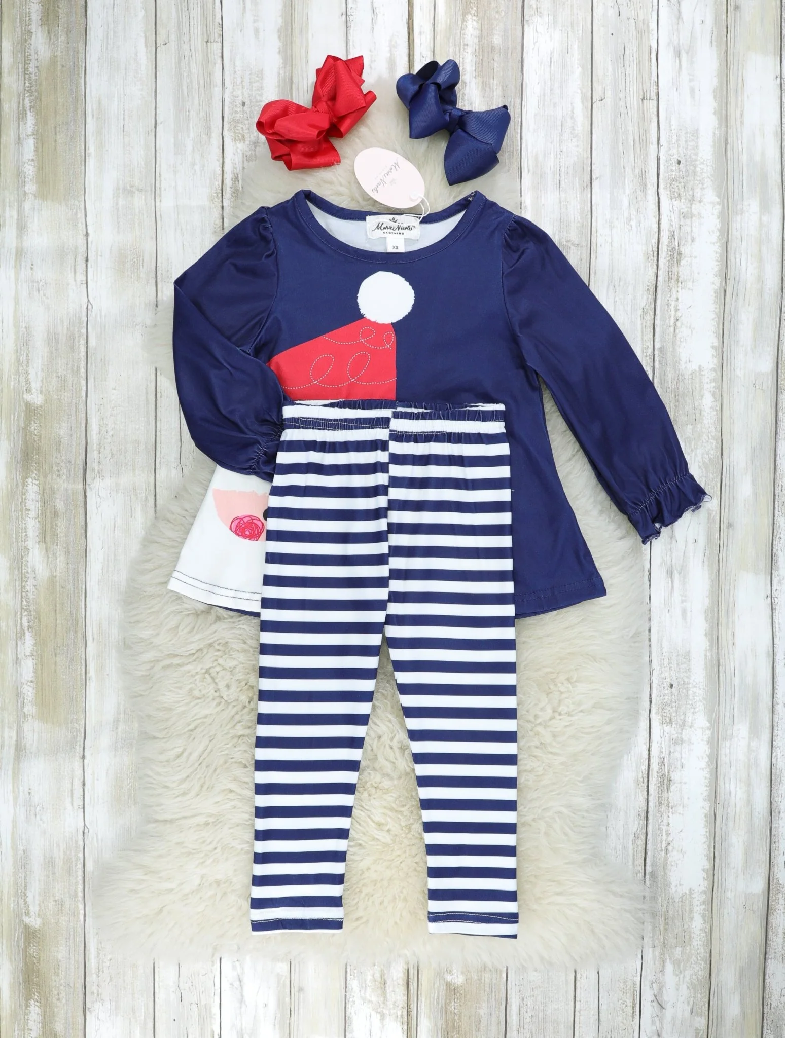 Striped Jolly Santa Tunic Outfit - Image 2