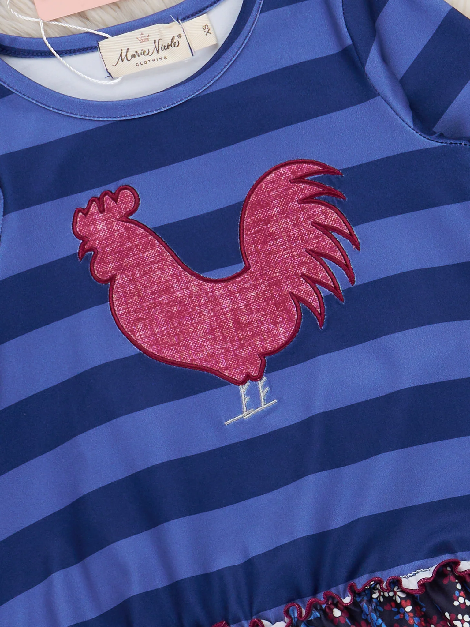 Striped Little Rooster Ruffle Outfit - Image 4