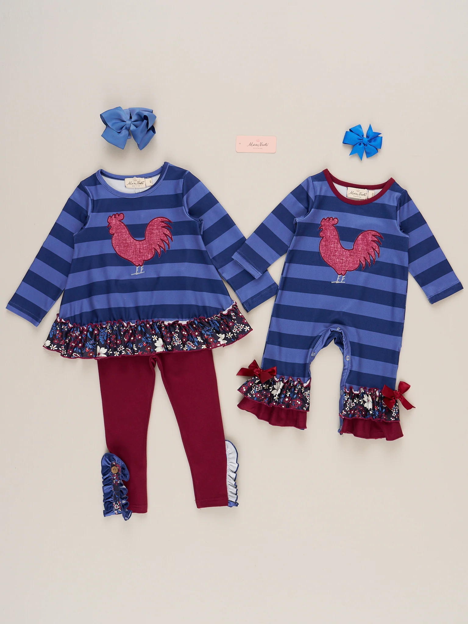 Striped Little Rooster Ruffle Outfit - Image 7