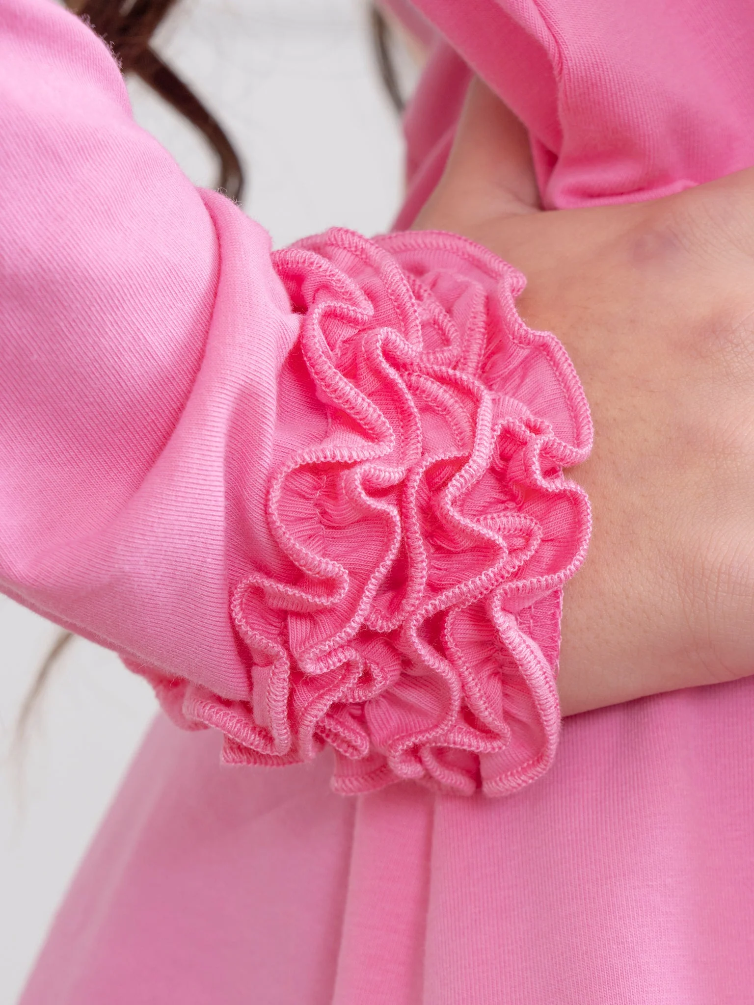 Striped Peek-a-Boo Swing Shirt in Rose - Image 7
