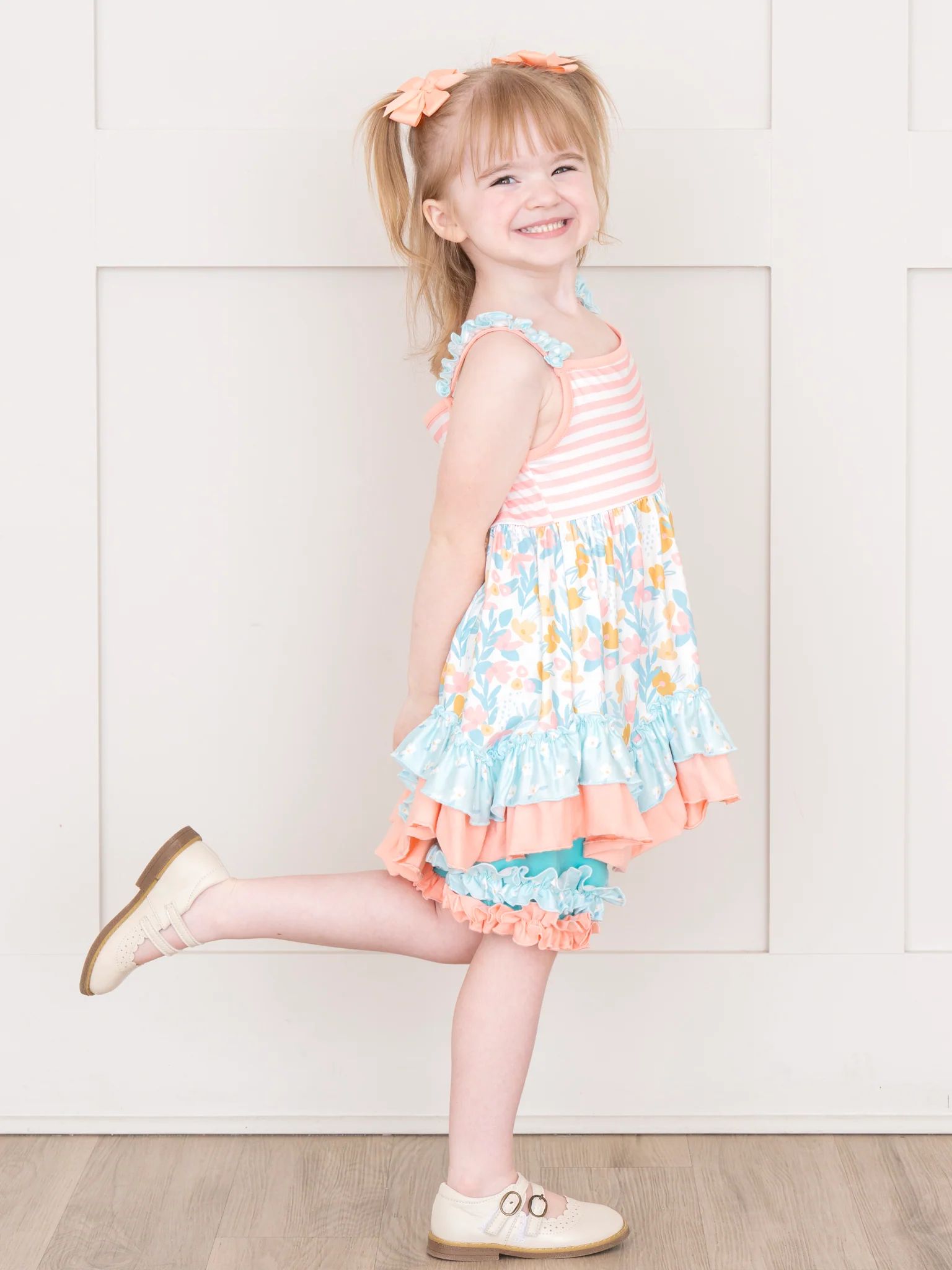 Striped Peony Garden Ruffle Outfit - Image 5