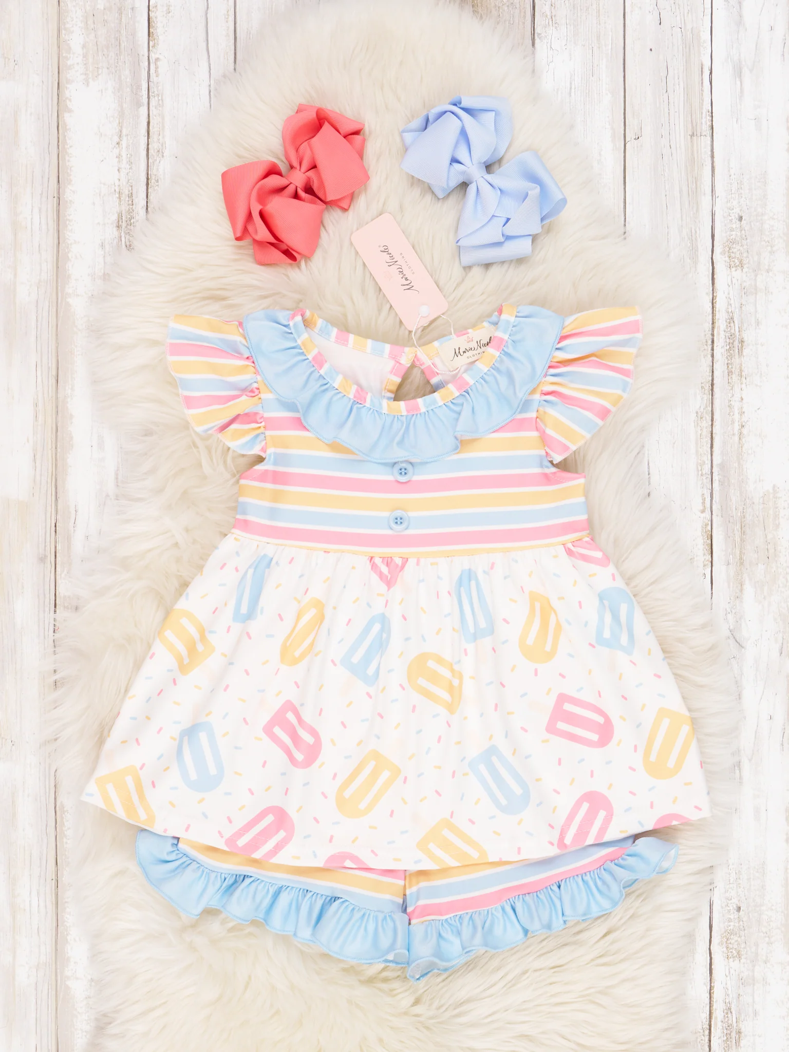 Striped Popsicle Ruffle Outfit