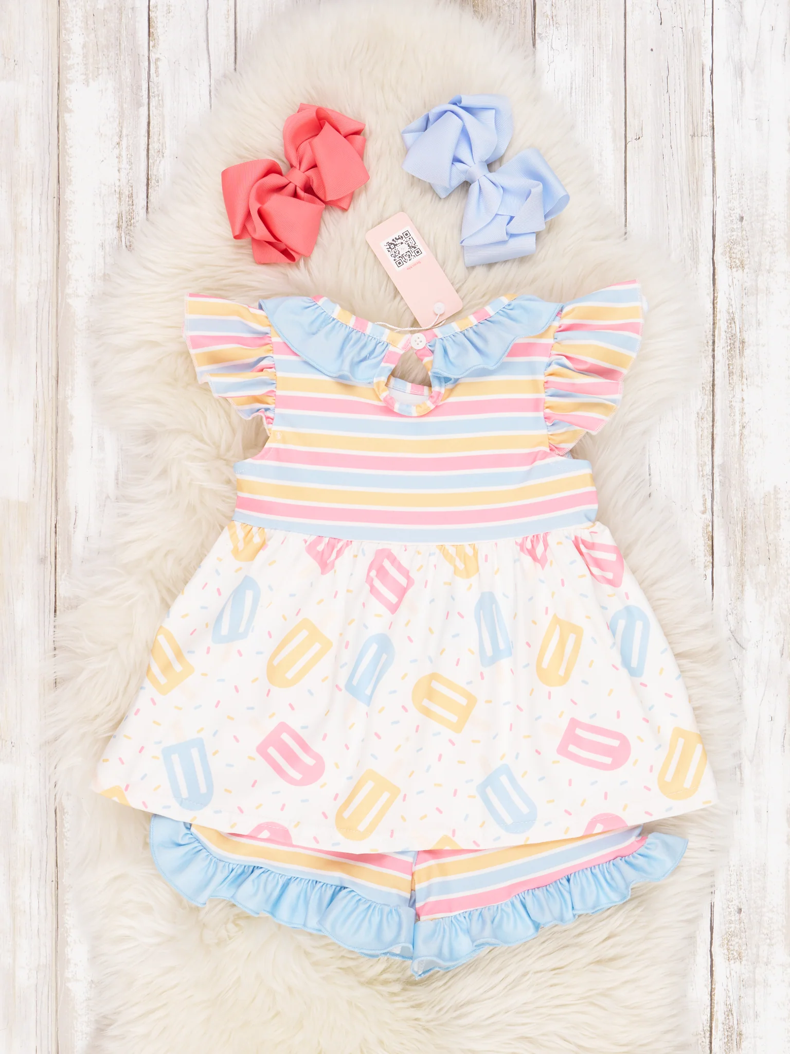 Striped Popsicle Ruffle Outfit - Image 3