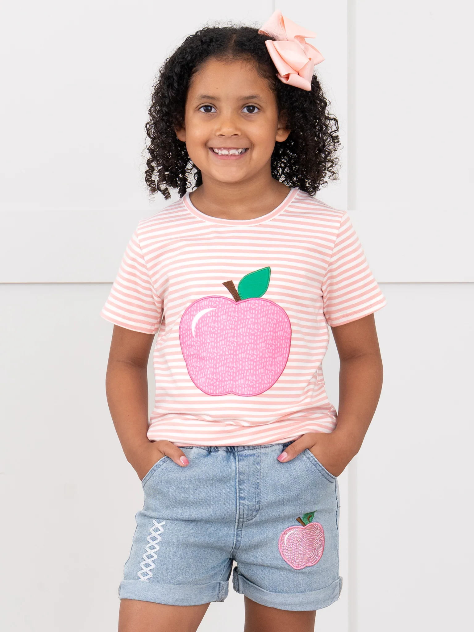 Striped Pretty Apples Denim Outfit