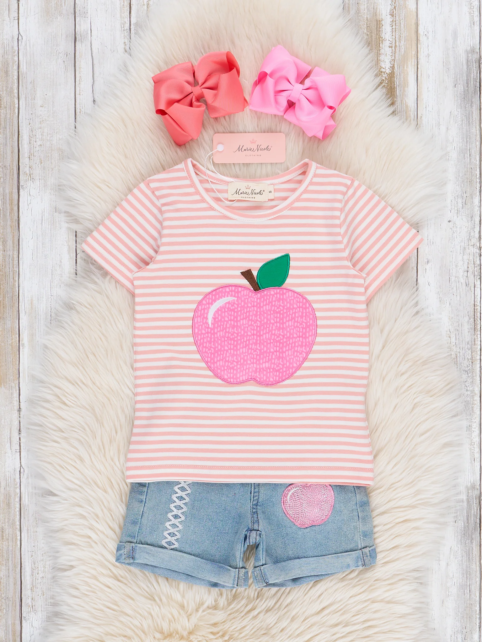 Striped Pretty Apples Denim Outfit - Image 2