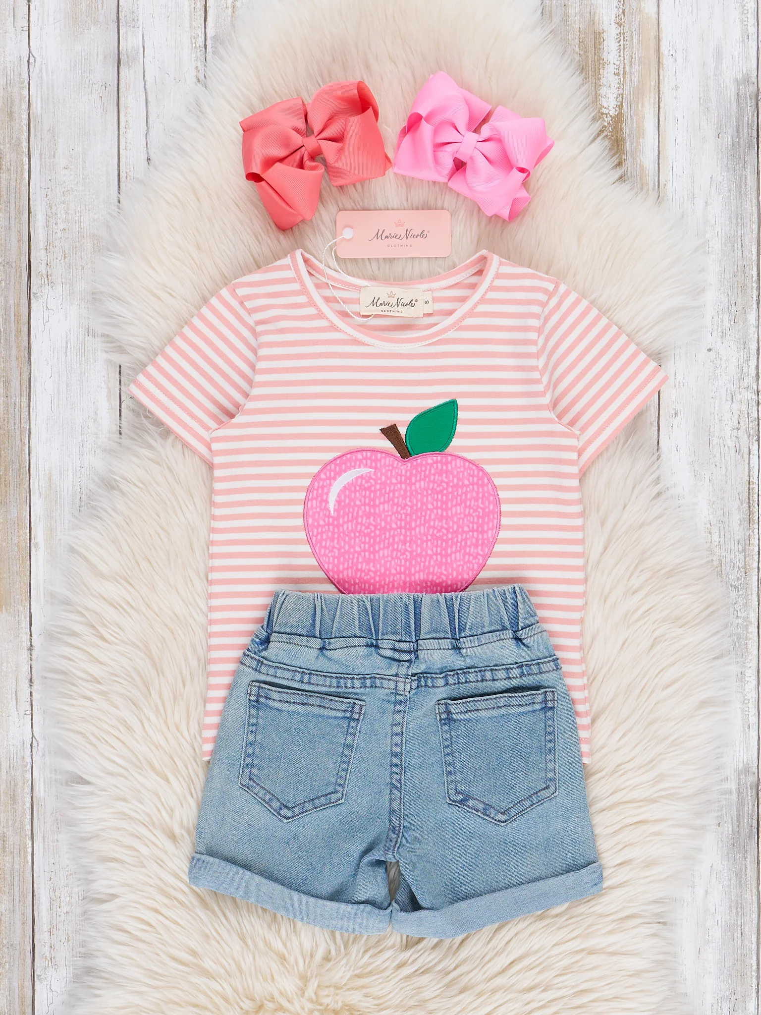 Striped Pretty Apples Denim Outfit - Image 4