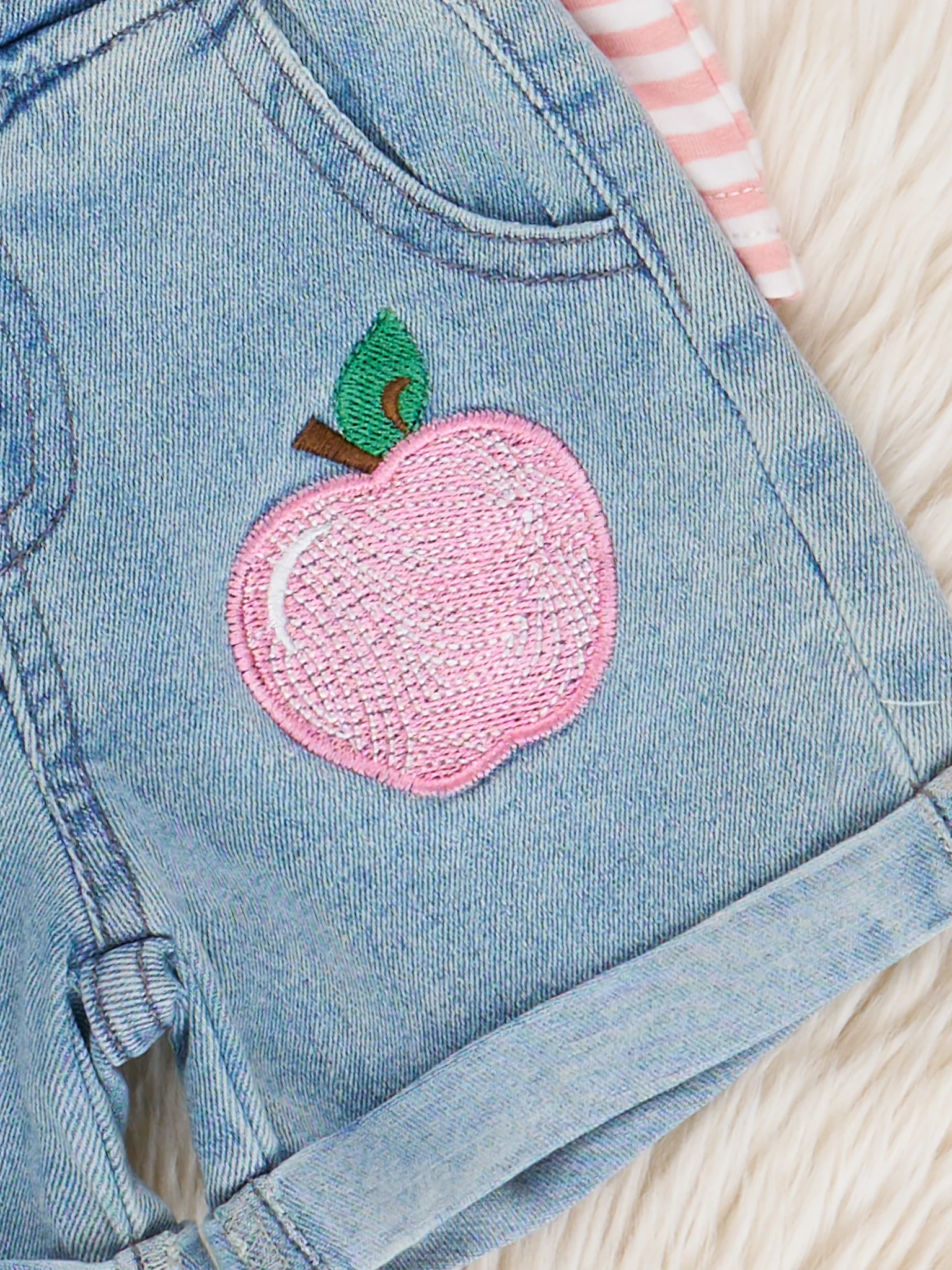 Striped Pretty Apples Denim Outfit - Image 6
