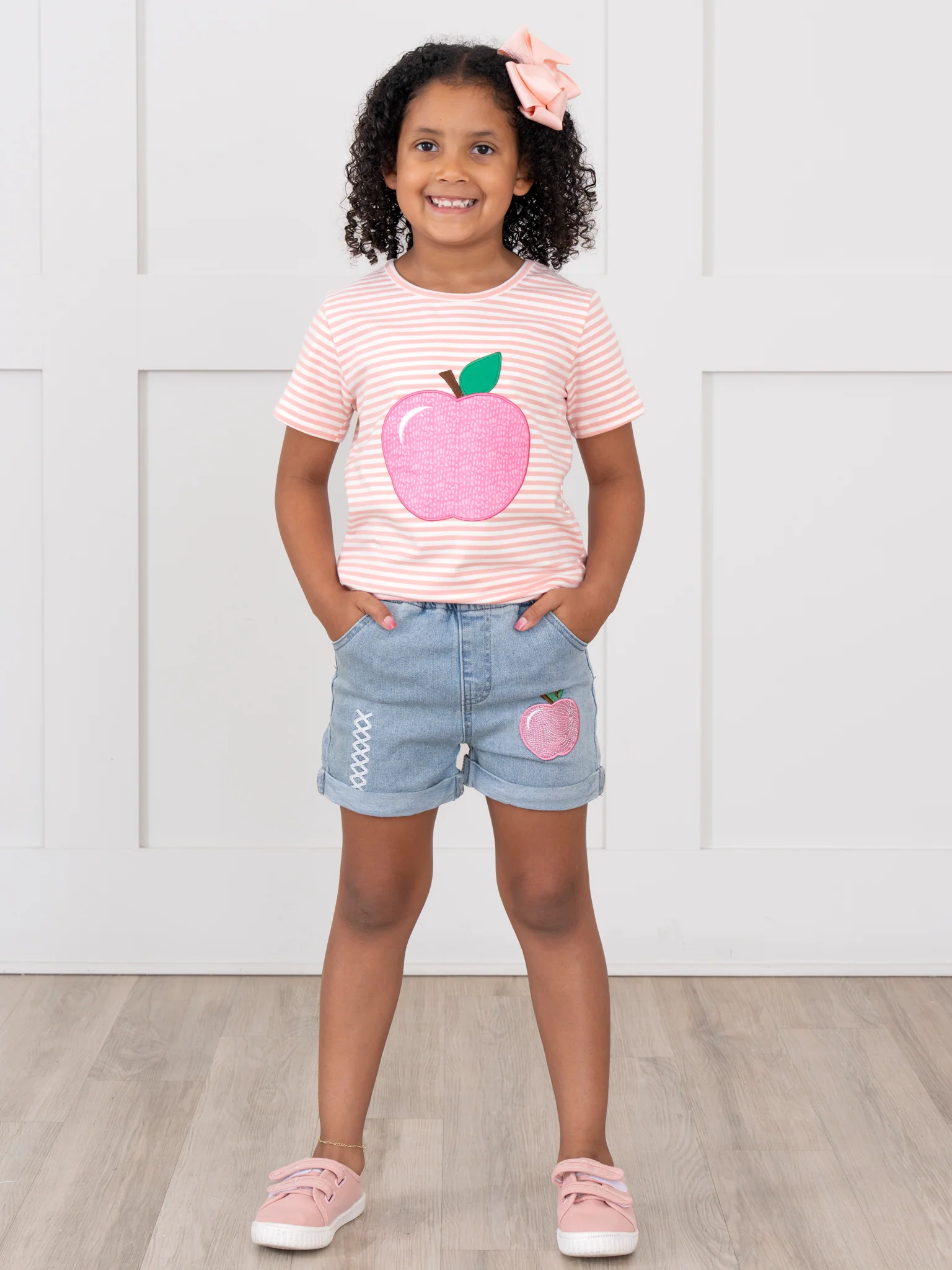 Striped Pretty Apples Denim Outfit - Image 8