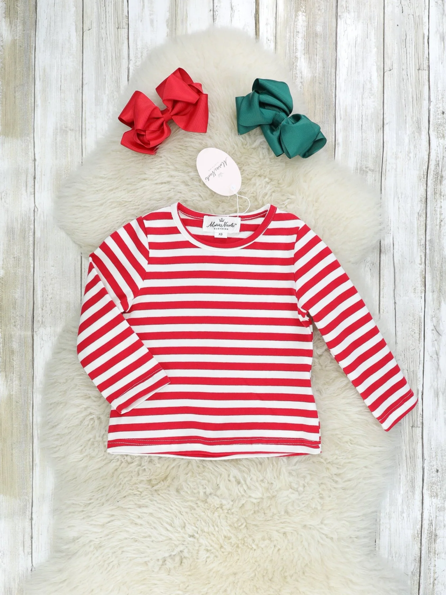 Striped Reindeer Pocket Dress Outfit - Image 2