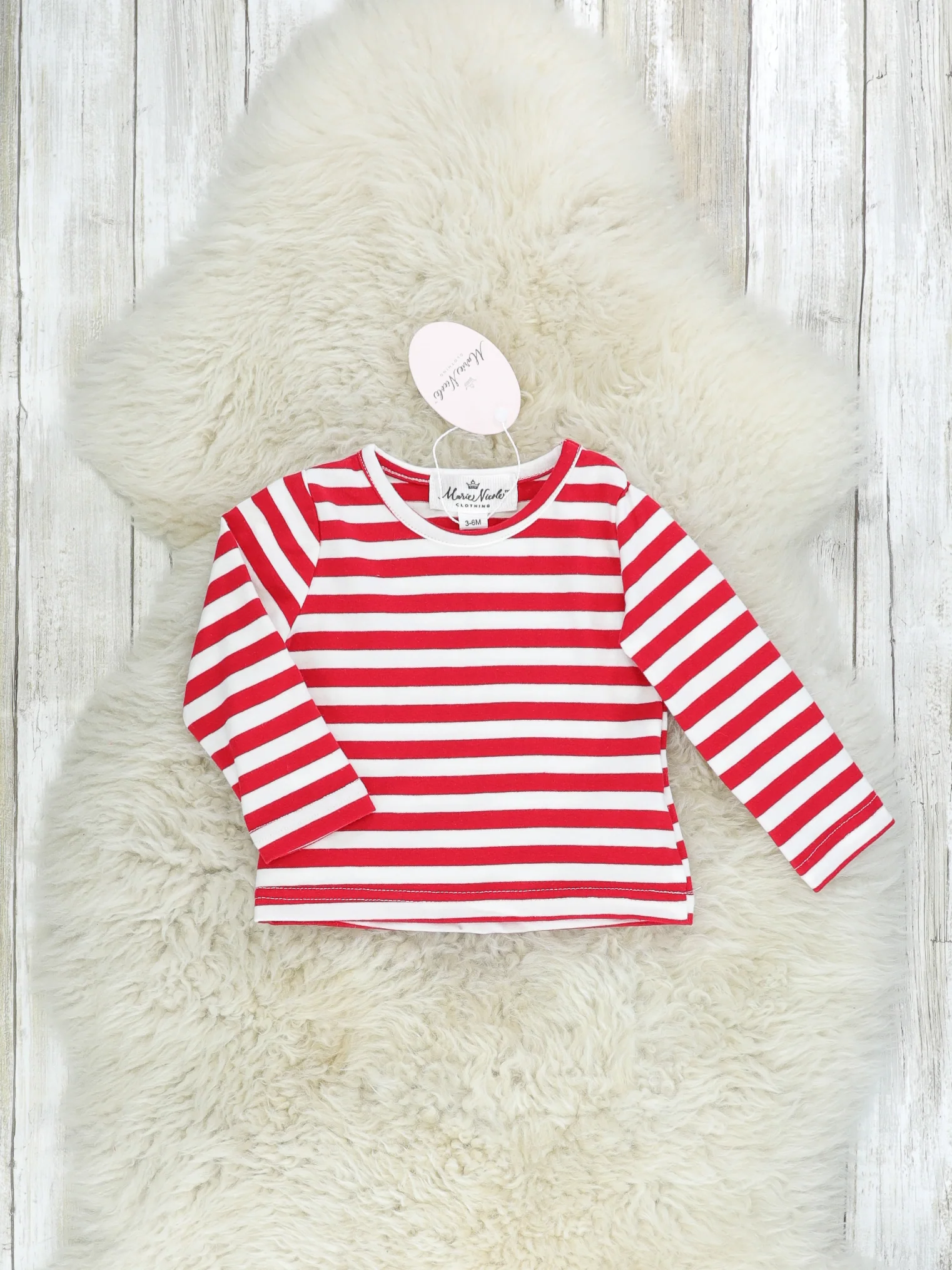 Striped Reindeer Pocket Onesie Outfit - Image 3