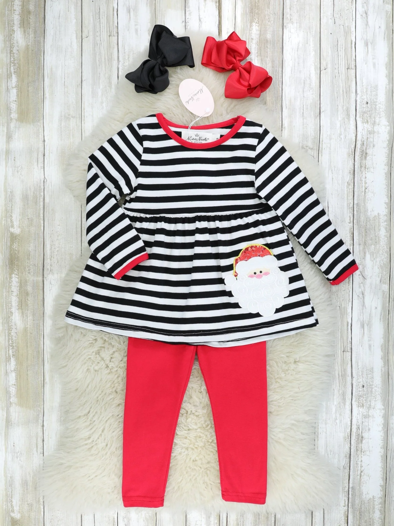 Striped Santa Peplum Outfit