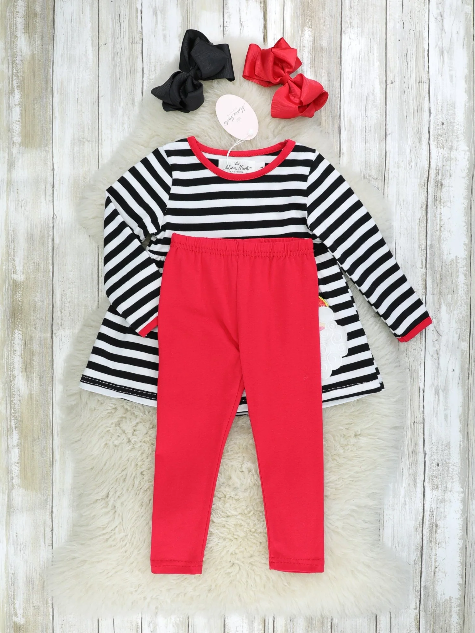 Striped Santa Peplum Outfit - Image 2