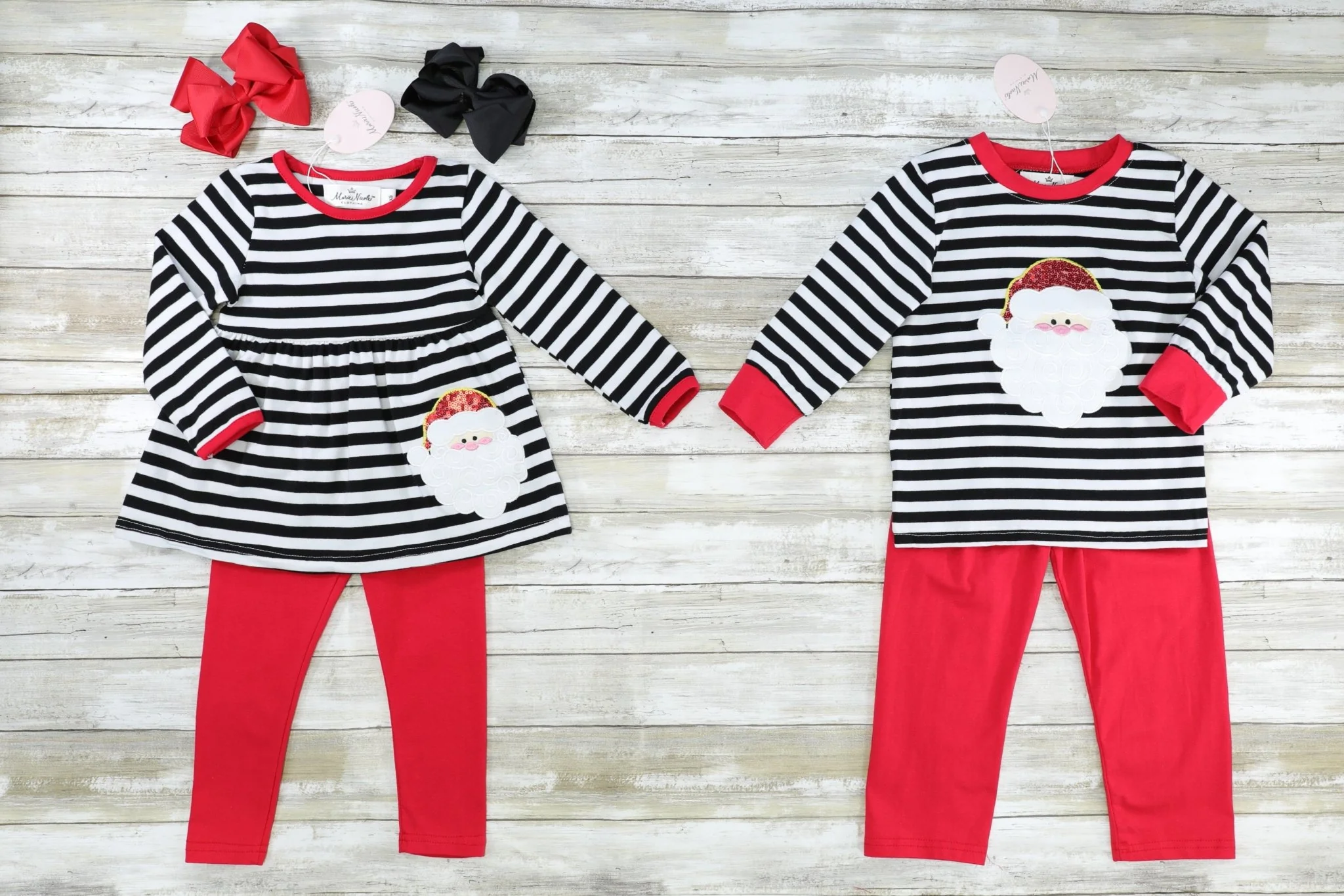 Striped Santa Peplum Outfit - Image 3