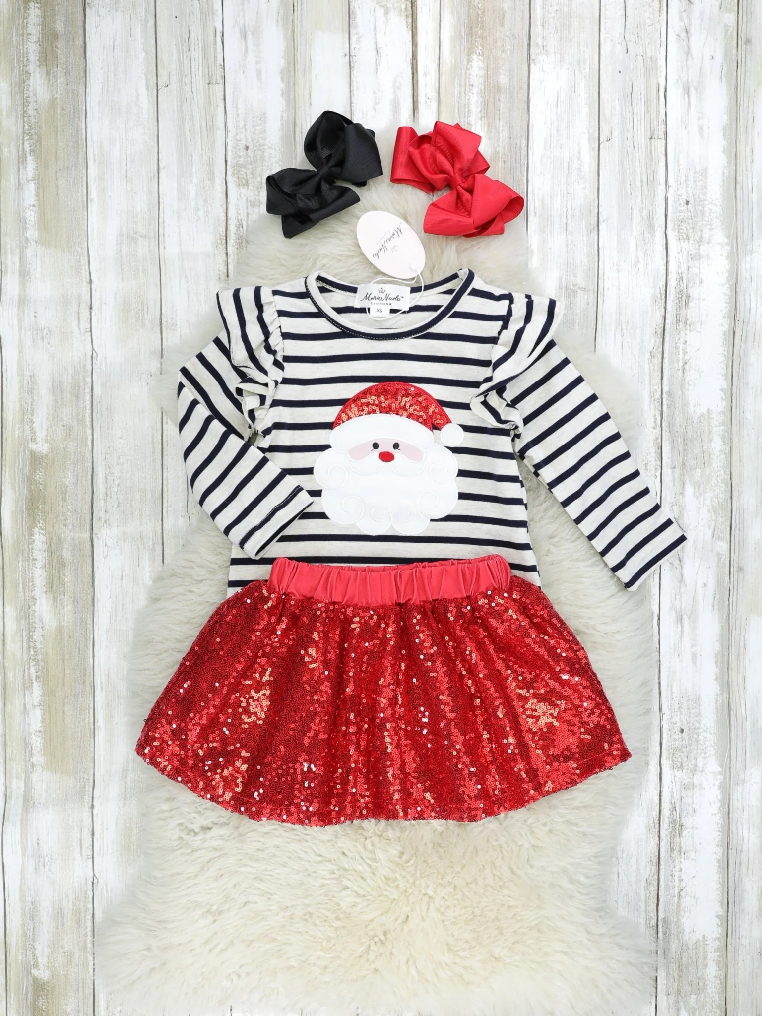Striped Santa Sequin Outfit - Image 2