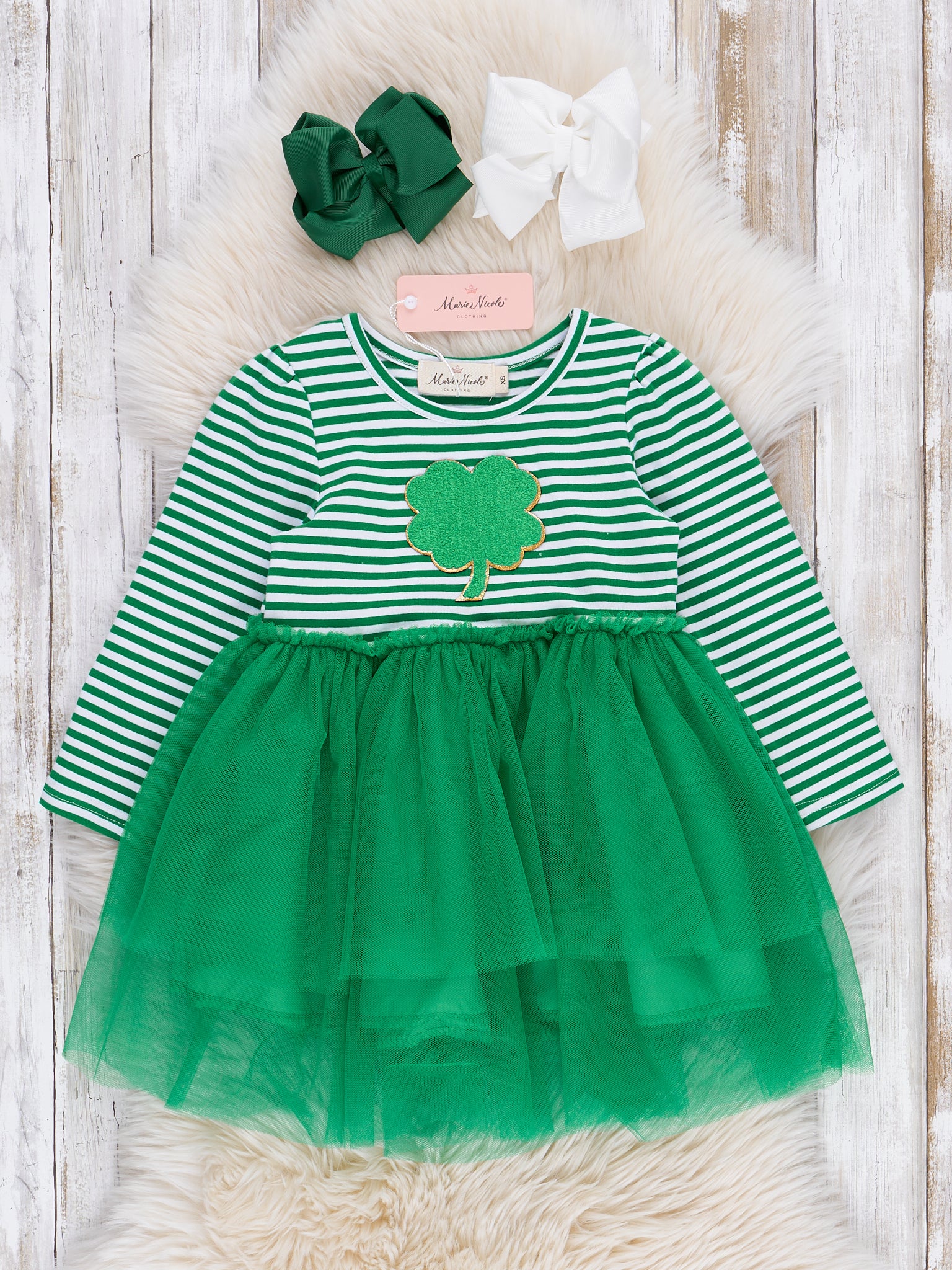 Striped Shamrock Tulle Dress