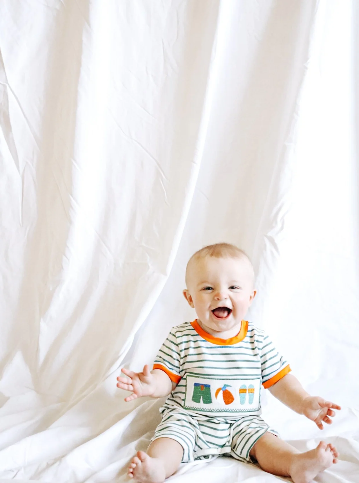 Striped Smocked Beach Romper - Image 3
