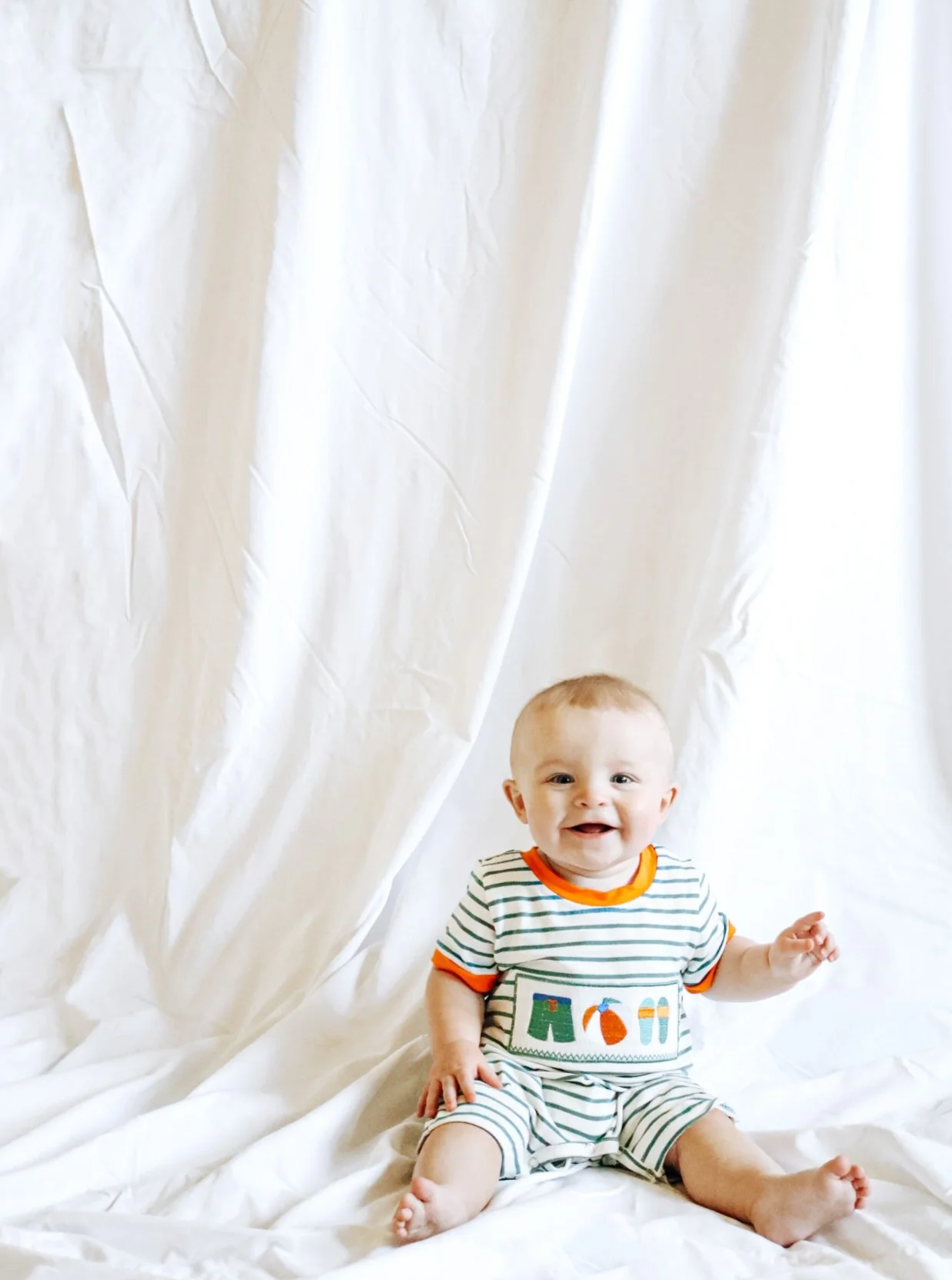 Striped Smocked Beach Romper - Image 4