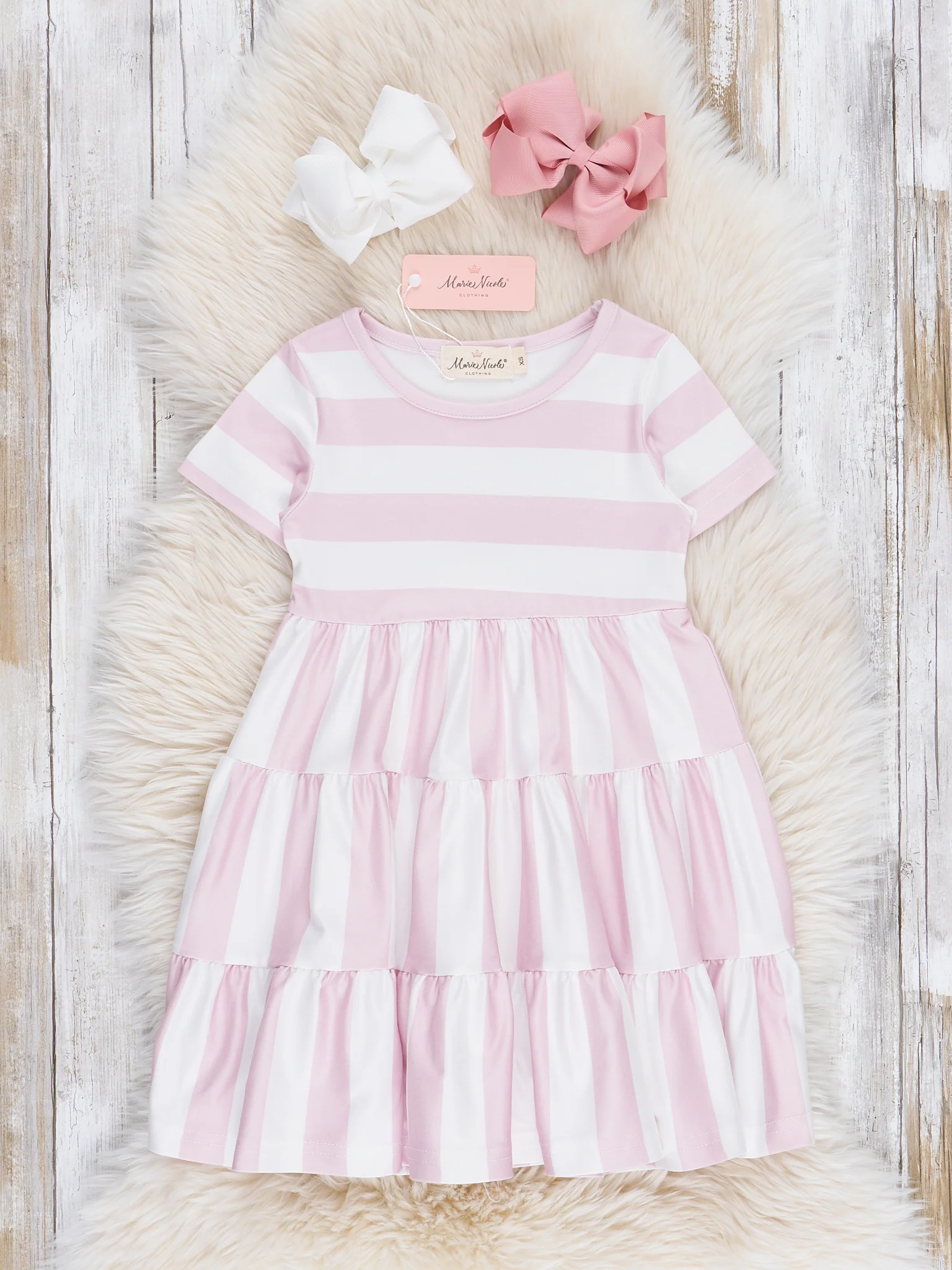 Striped Swing Dress - Mauve - Image 2