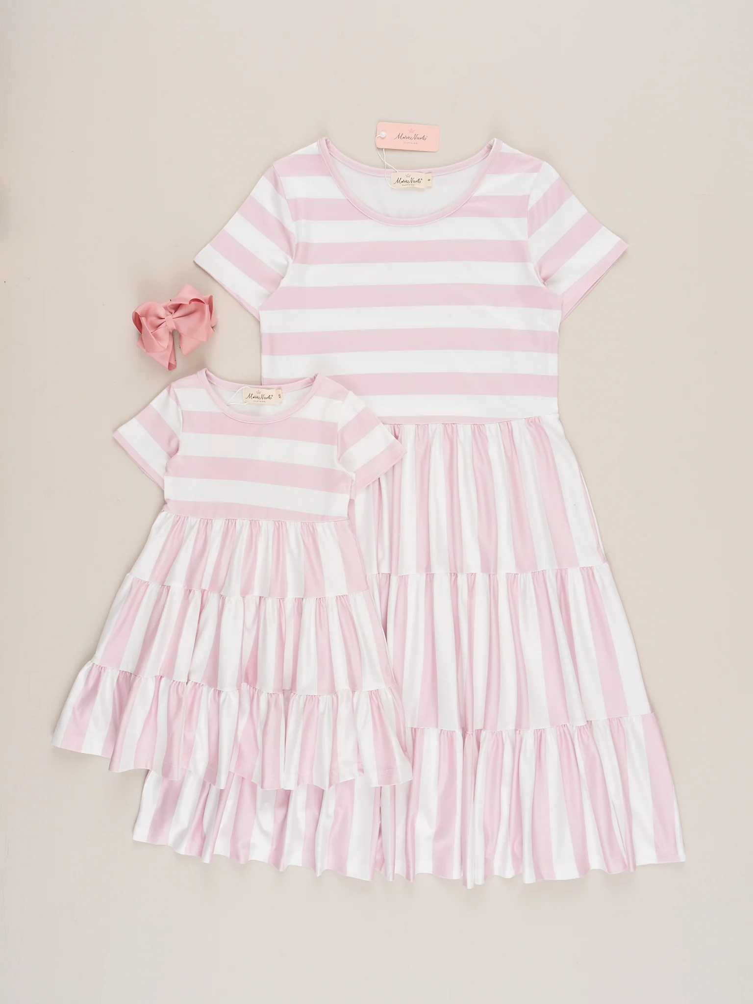 Mom & Me Striped Swing Dress - Mauve