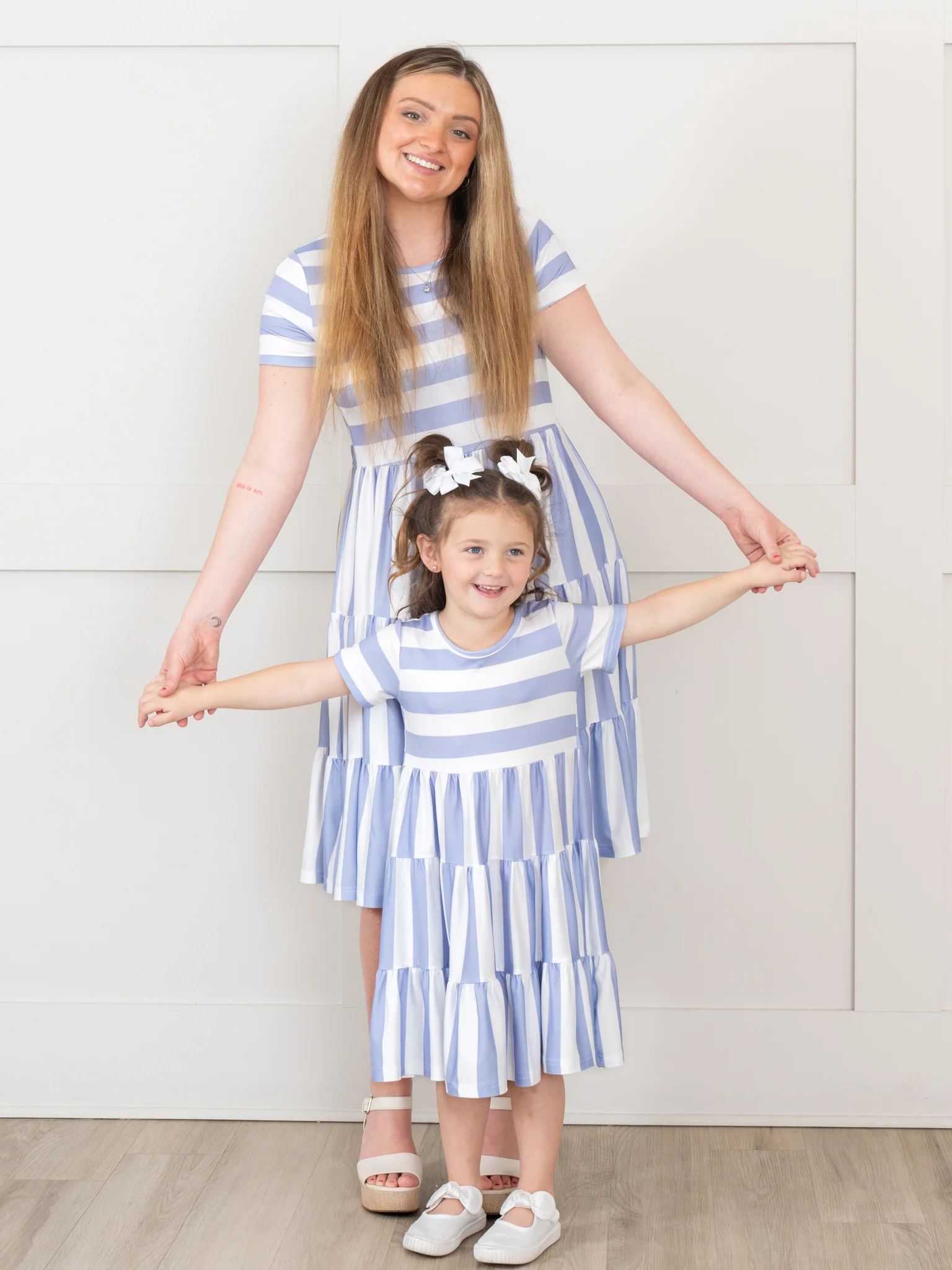 Striped Swing Dress - Periwinkle - Image 2