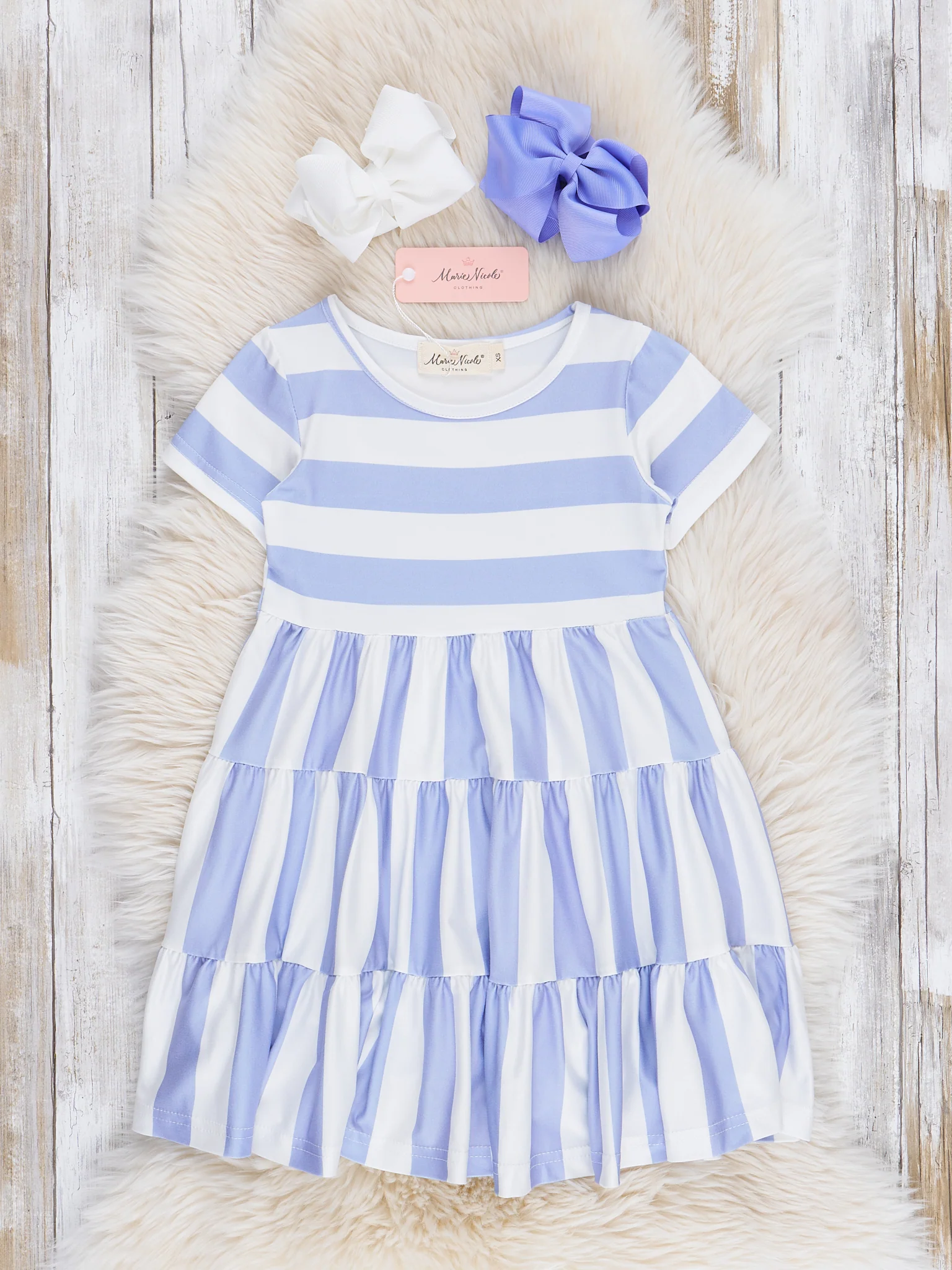 Mom & Me Striped Swing Dress - Periwinkle - Image 4