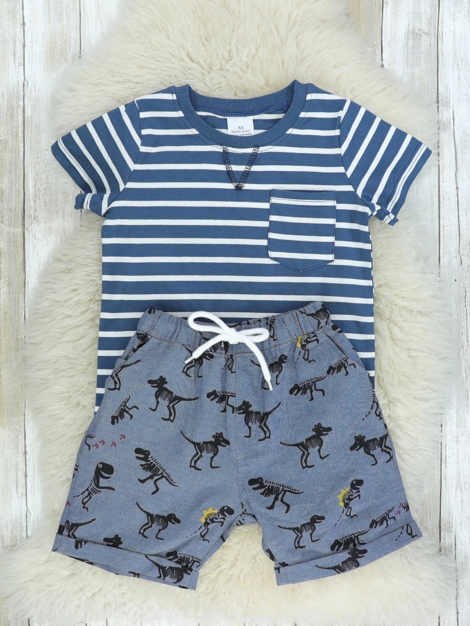 Striped Top Dinosaur Outfit - Image 2